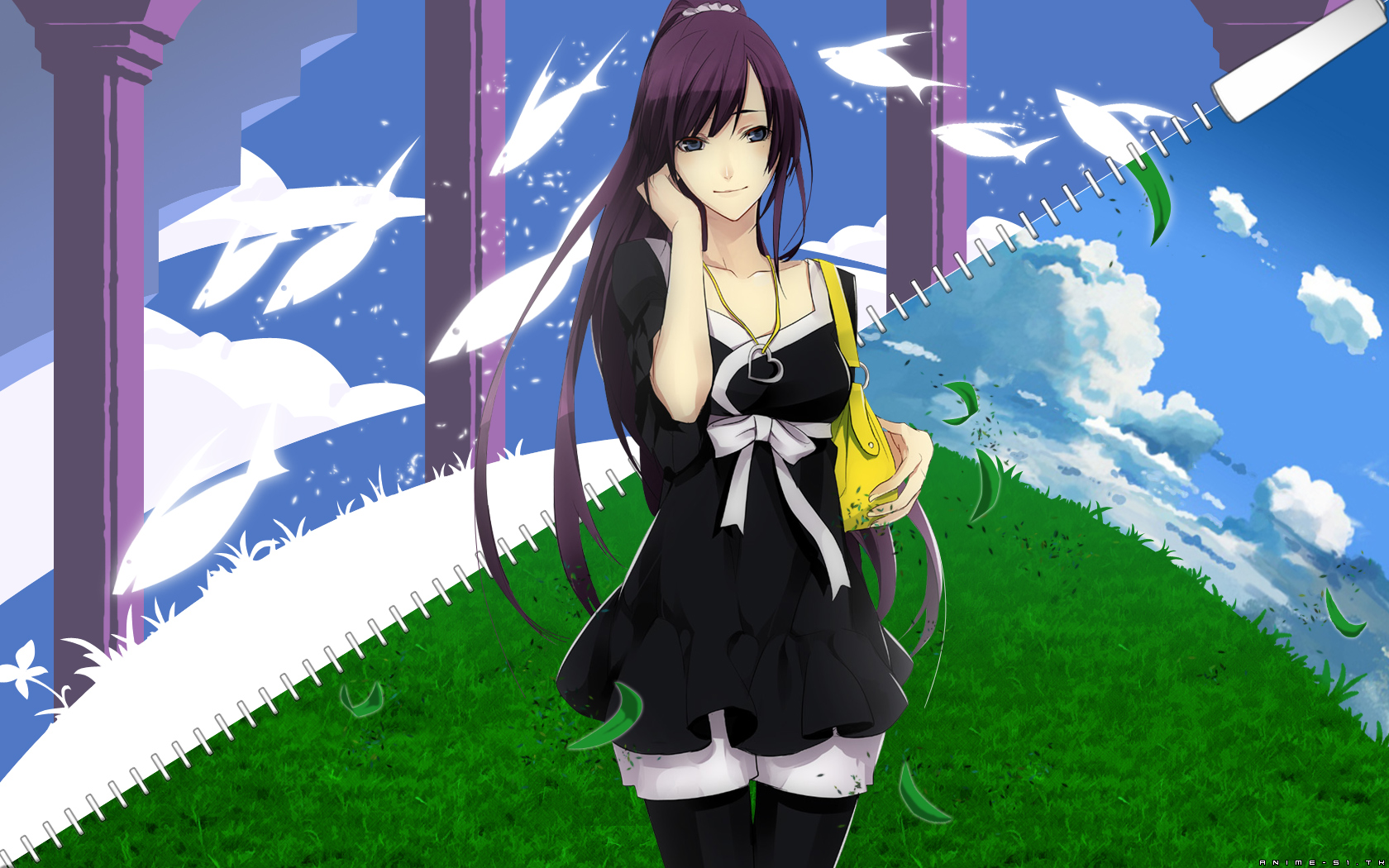 Hitagi Senjougahara from Monogatari Series HD Wallpaper