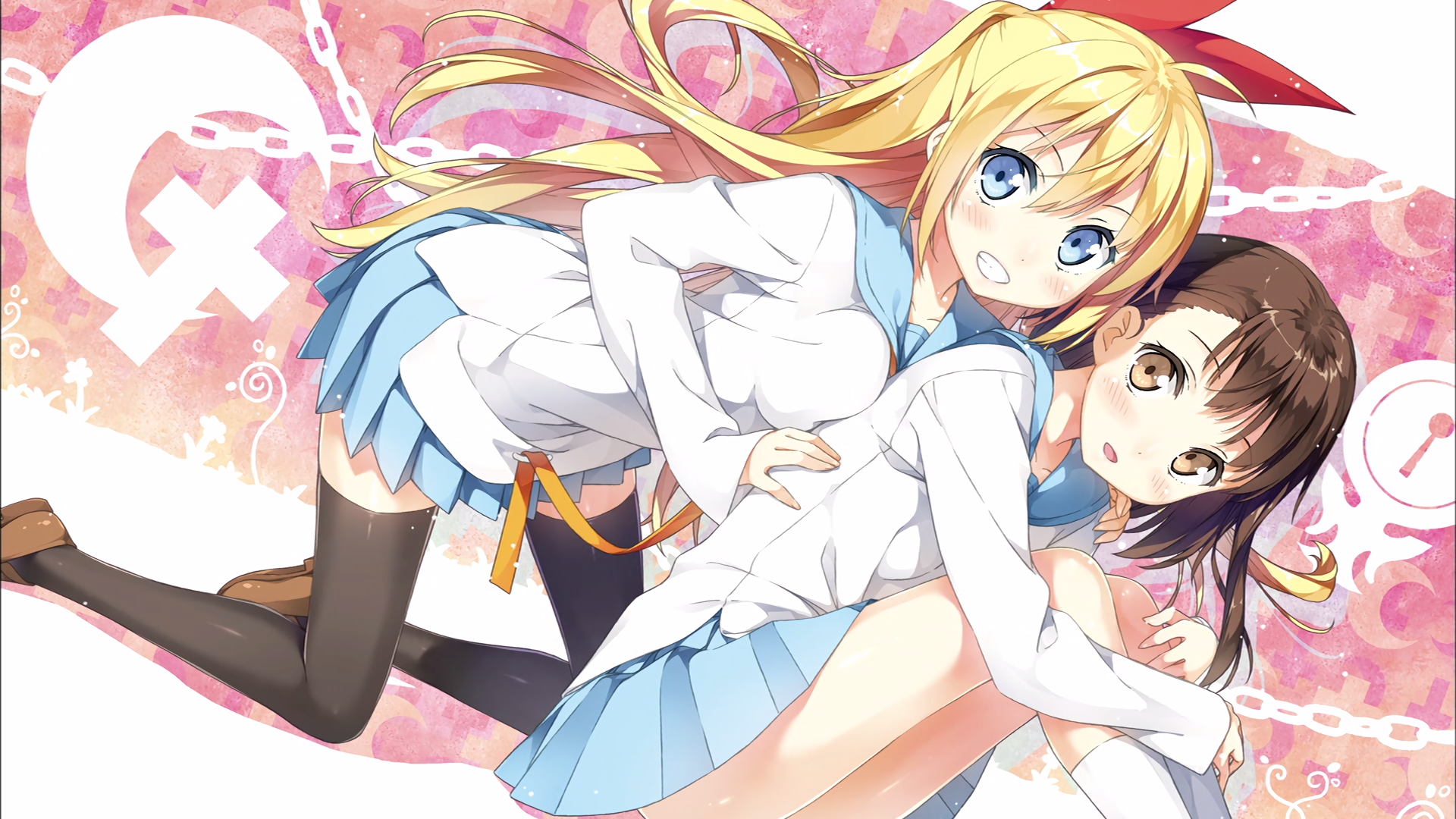 Chitoge Kirisaki and Kosaki Onodera from Nisekoi HD Wallpaper