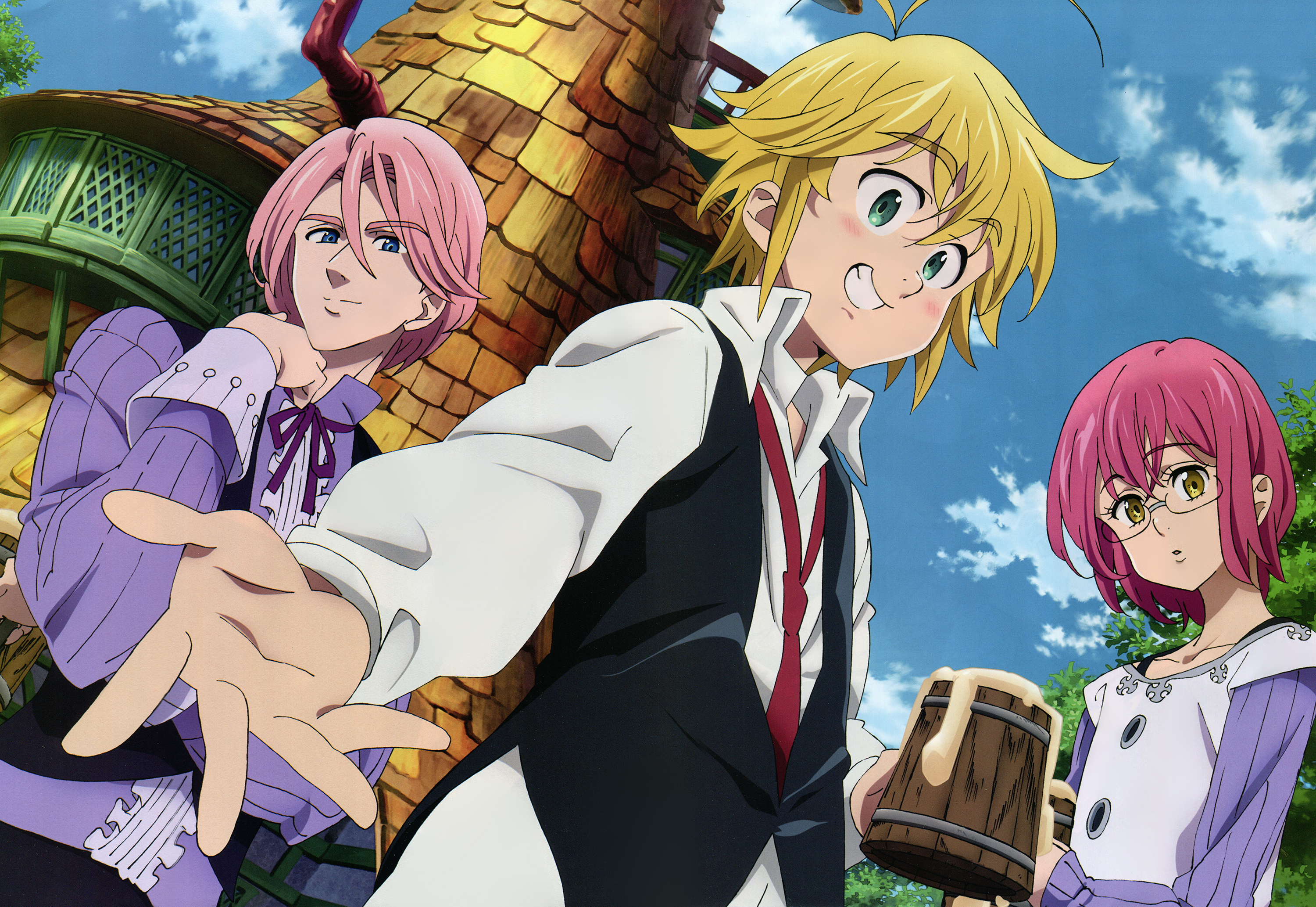 Meliodas and friends from The Seven Deadly Sins HD Wallpaper