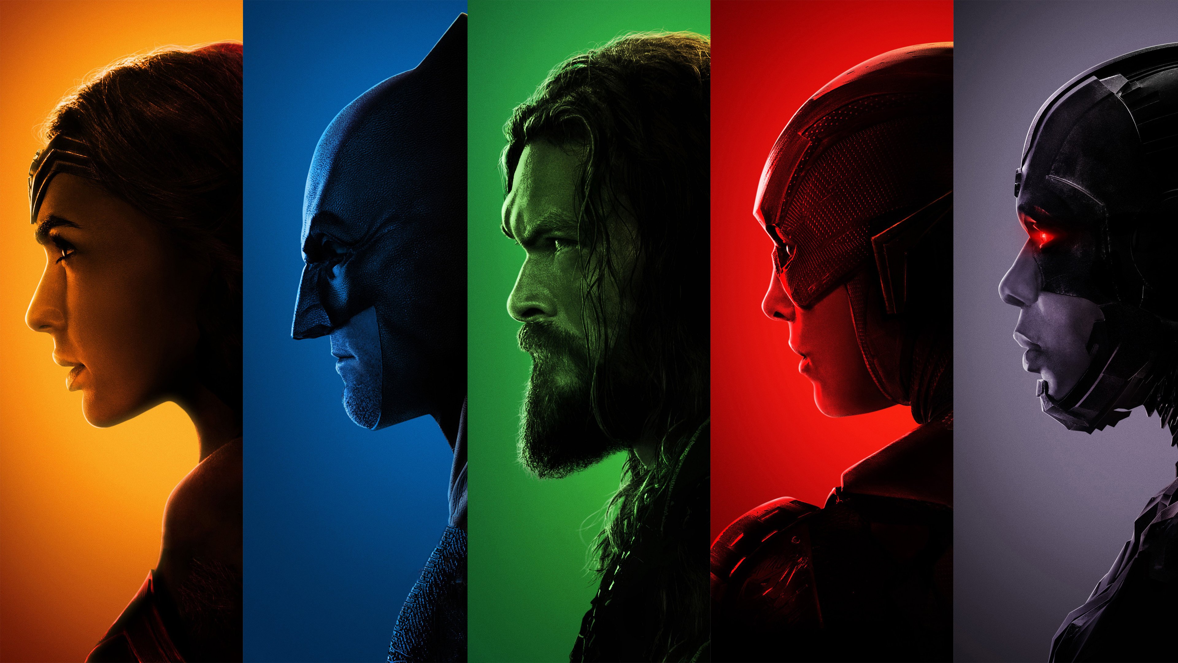 Justice League characters Wonder Woman, Batman, Aquaman, Flash, Cyborg HD Wallpaper
