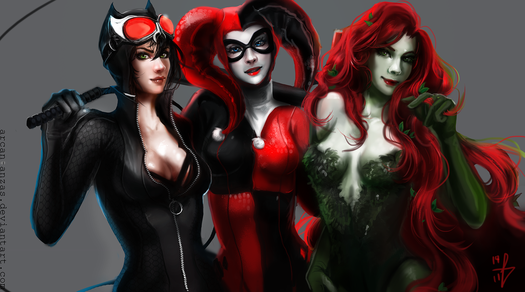 Catwoman, Harley Quinn, and Poison Ivy HD Wallpaper