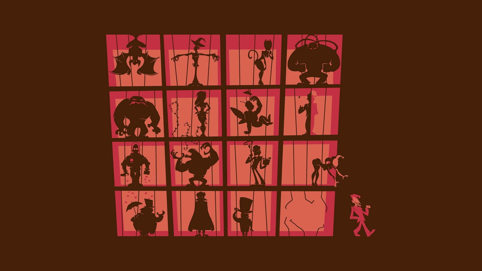 DC Comics Villains Silhouettes in Panels HD Wallpaper