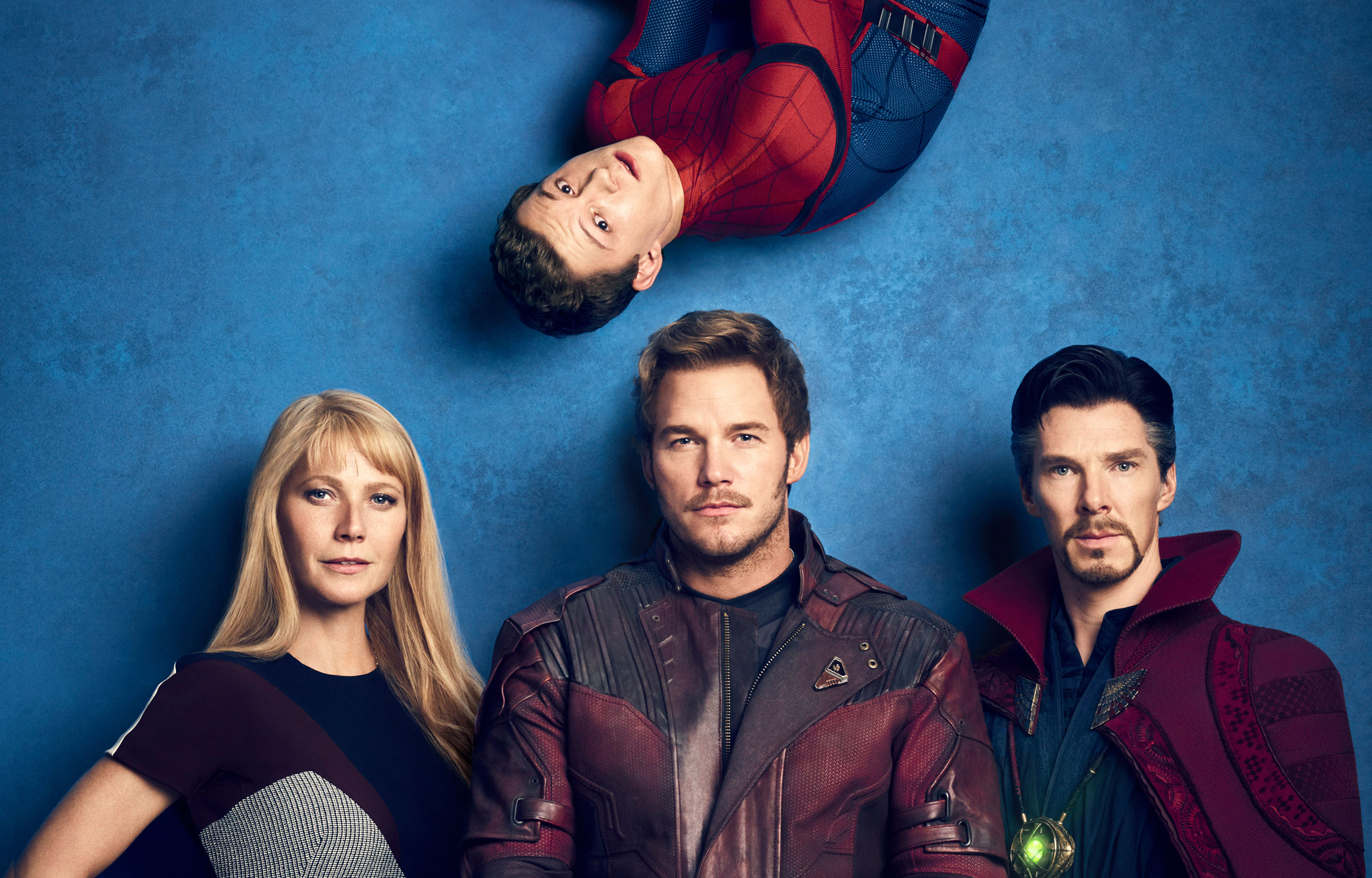Spider-Man, Star-Lord, Doctor Strange, and Pepper Potts HD Wallpaper