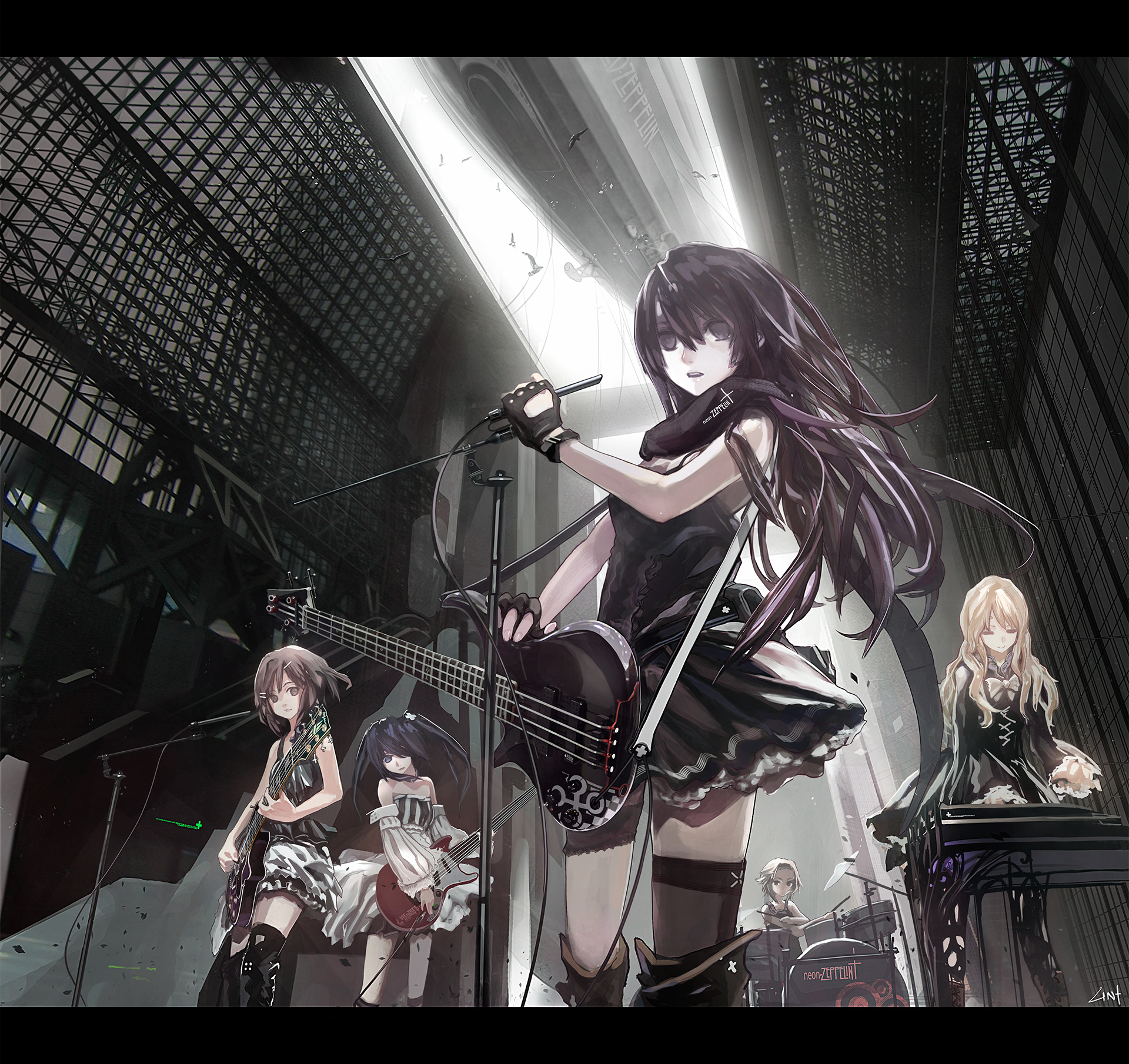 Anime band performing on stage HD Wallpaper
