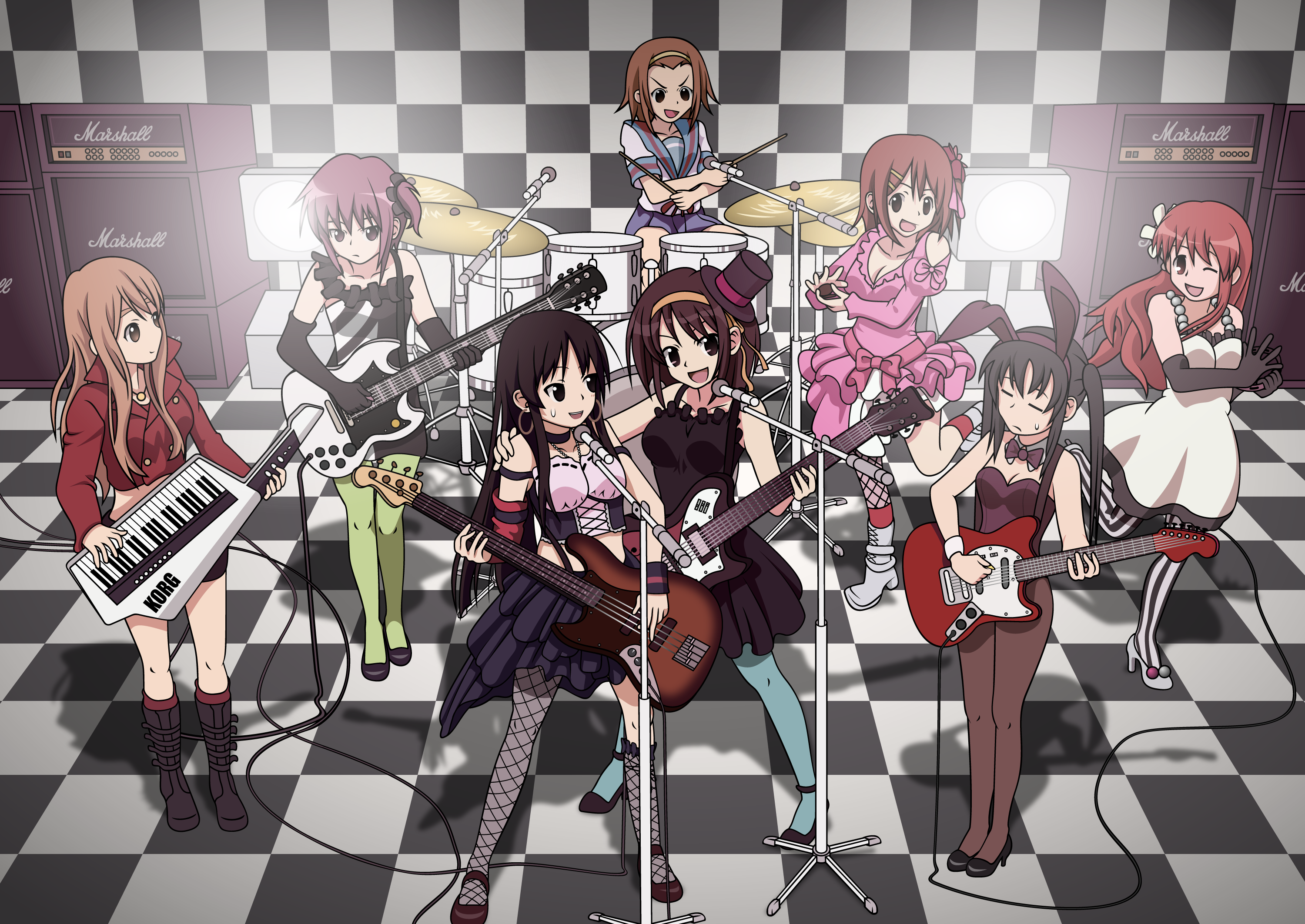 K-On! band performing on stage HD Wallpaper