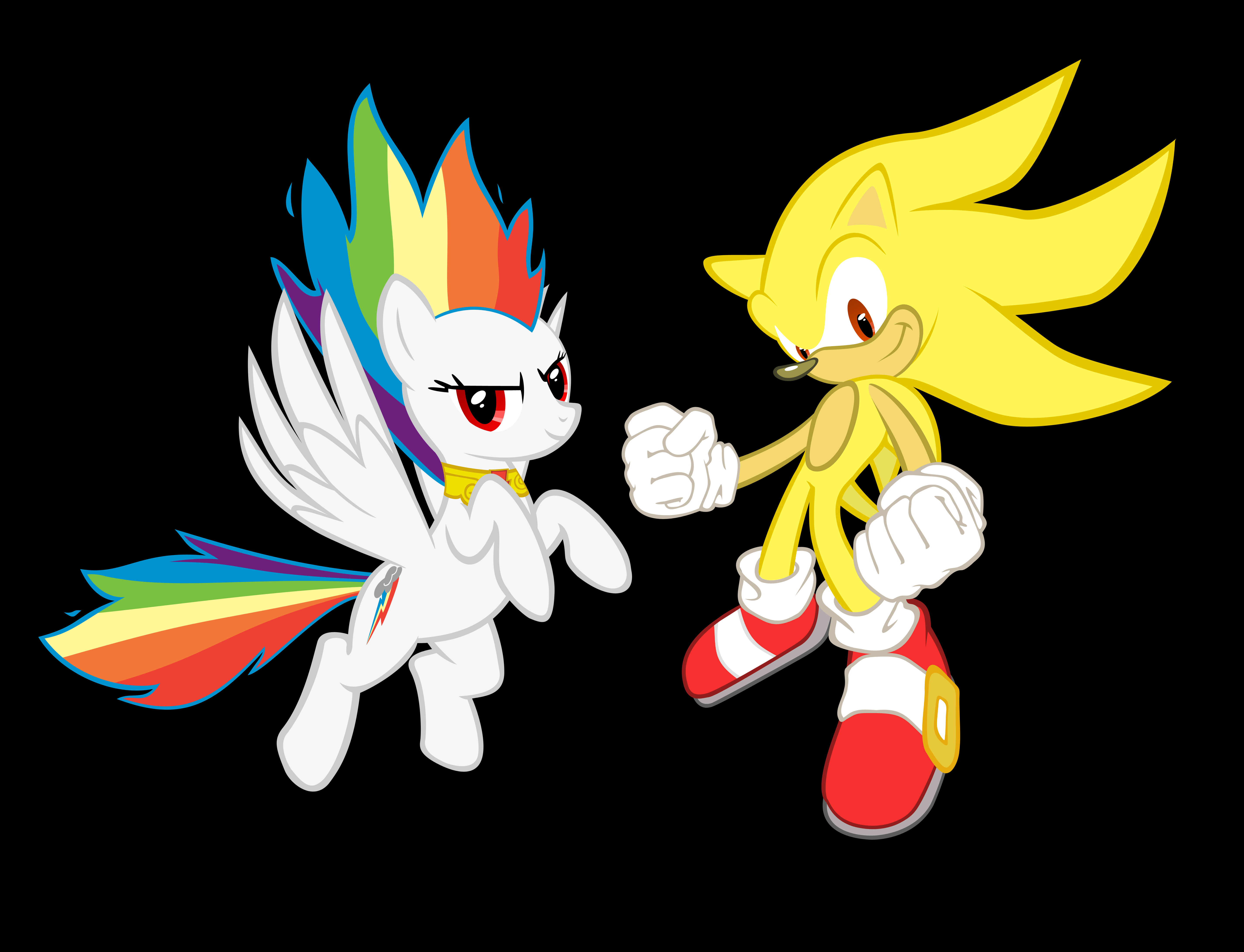 Super Sonic and Rainbow Dash HD Wallpaper