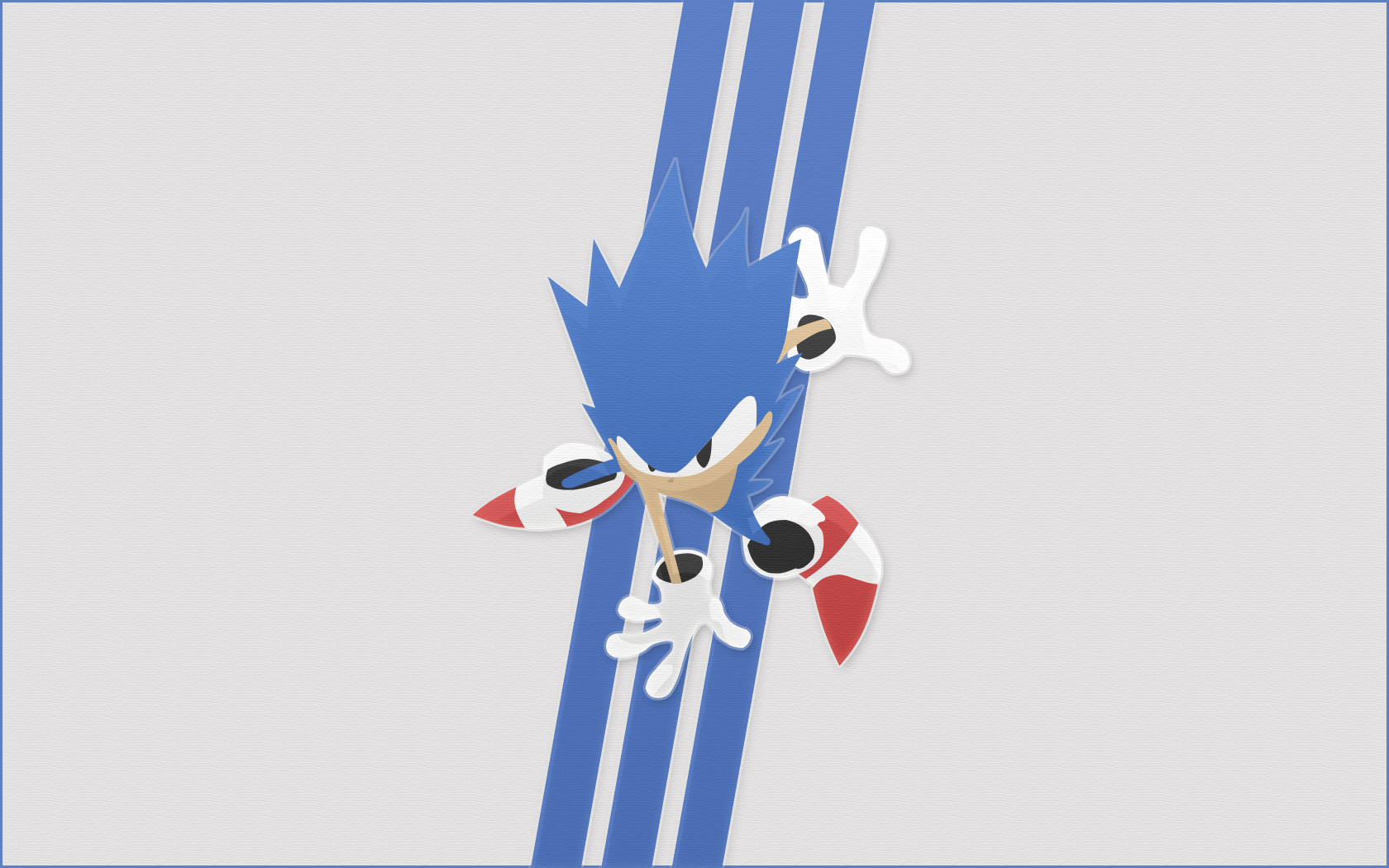 Sonic the Hedgehog running on blue stripes HD Wallpaper