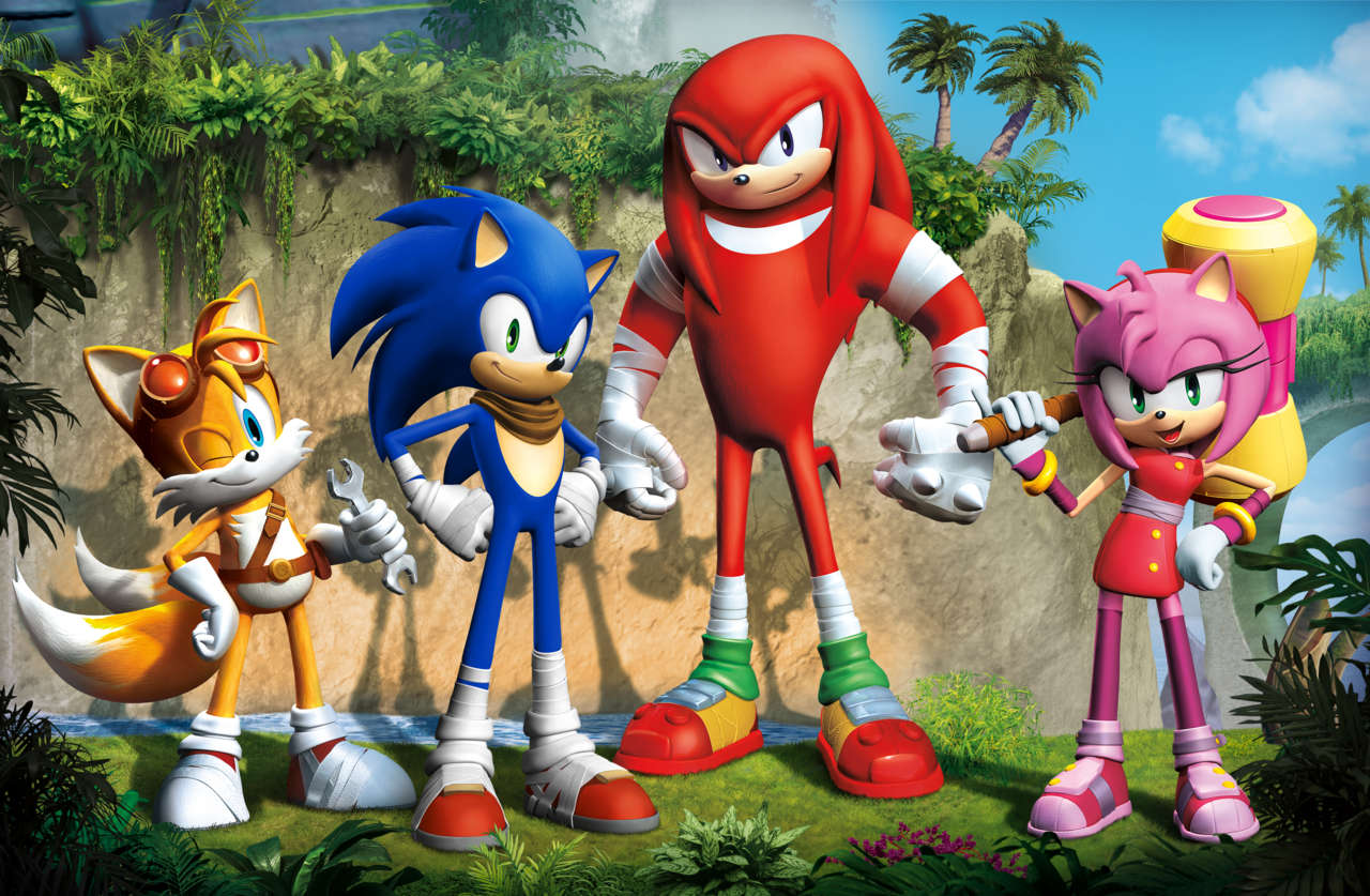 Sonic the Hedgehog characters in a jungle setting HD Wallpaper