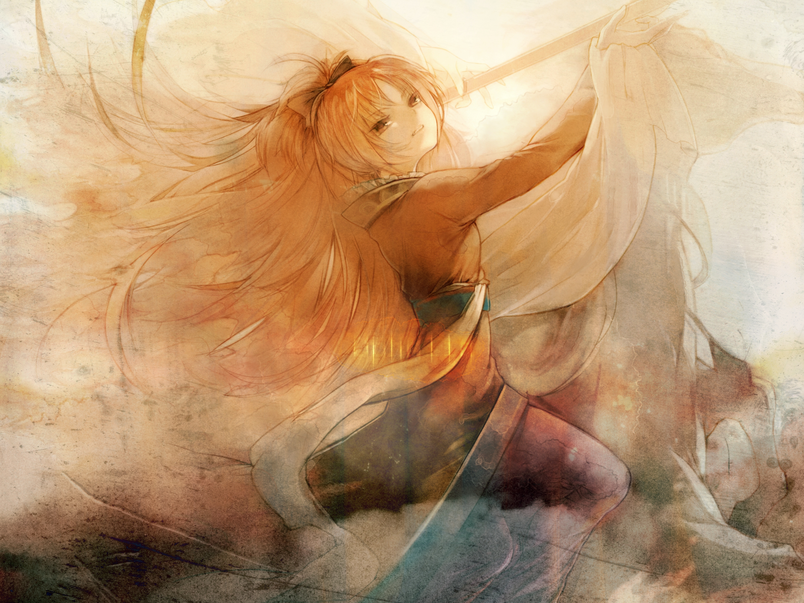 Kyoko Sakura with a sword HD Wallpaper