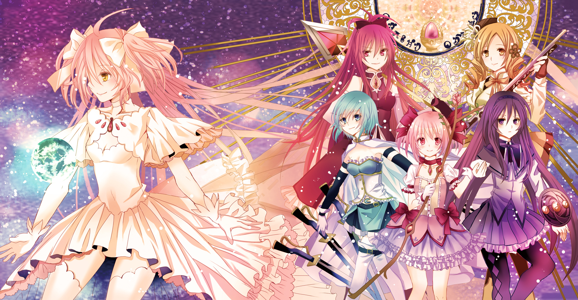 Magical Girls from Puella Magi Madoka Magica HD Wallpaper