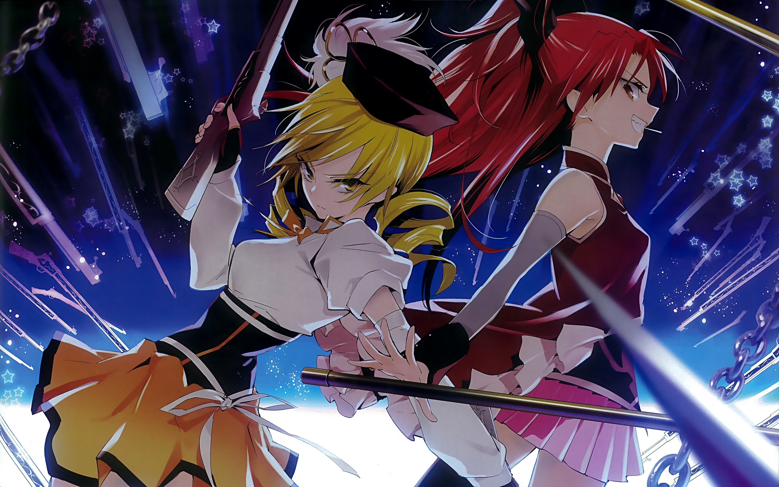 Kyoko Sakura and Mami Tomoe from Puella Magi Madoka Magica HD Wallpaper