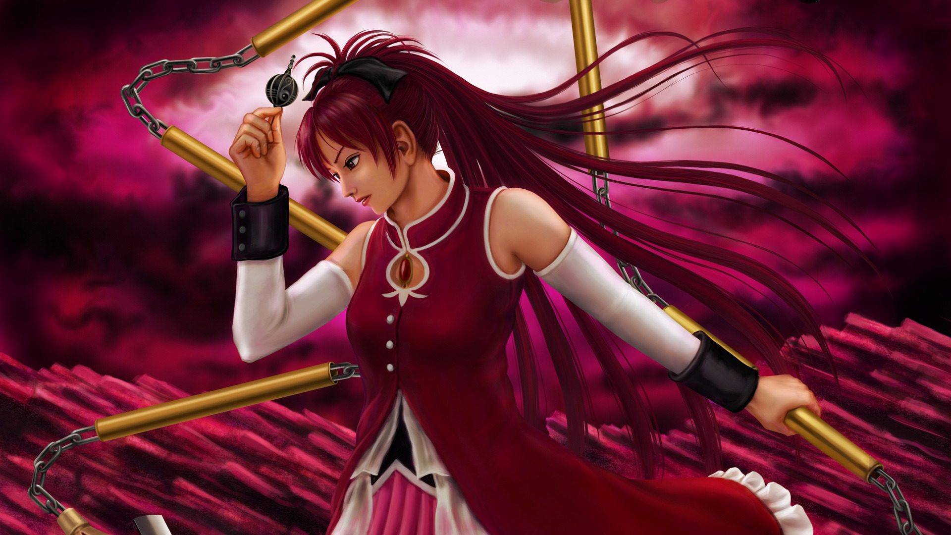 Kyōko Sakura from Puella Magi Madoka Magica HD Wallpaper