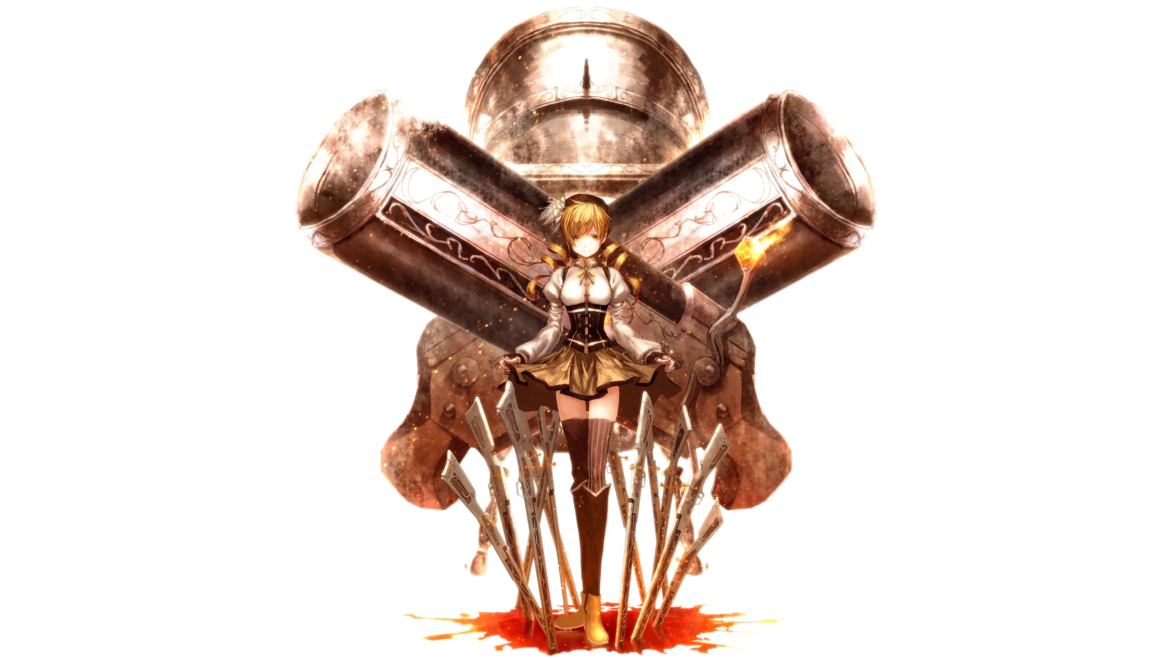 Mami Tomoe with Giant Muskets HD Wallpaper