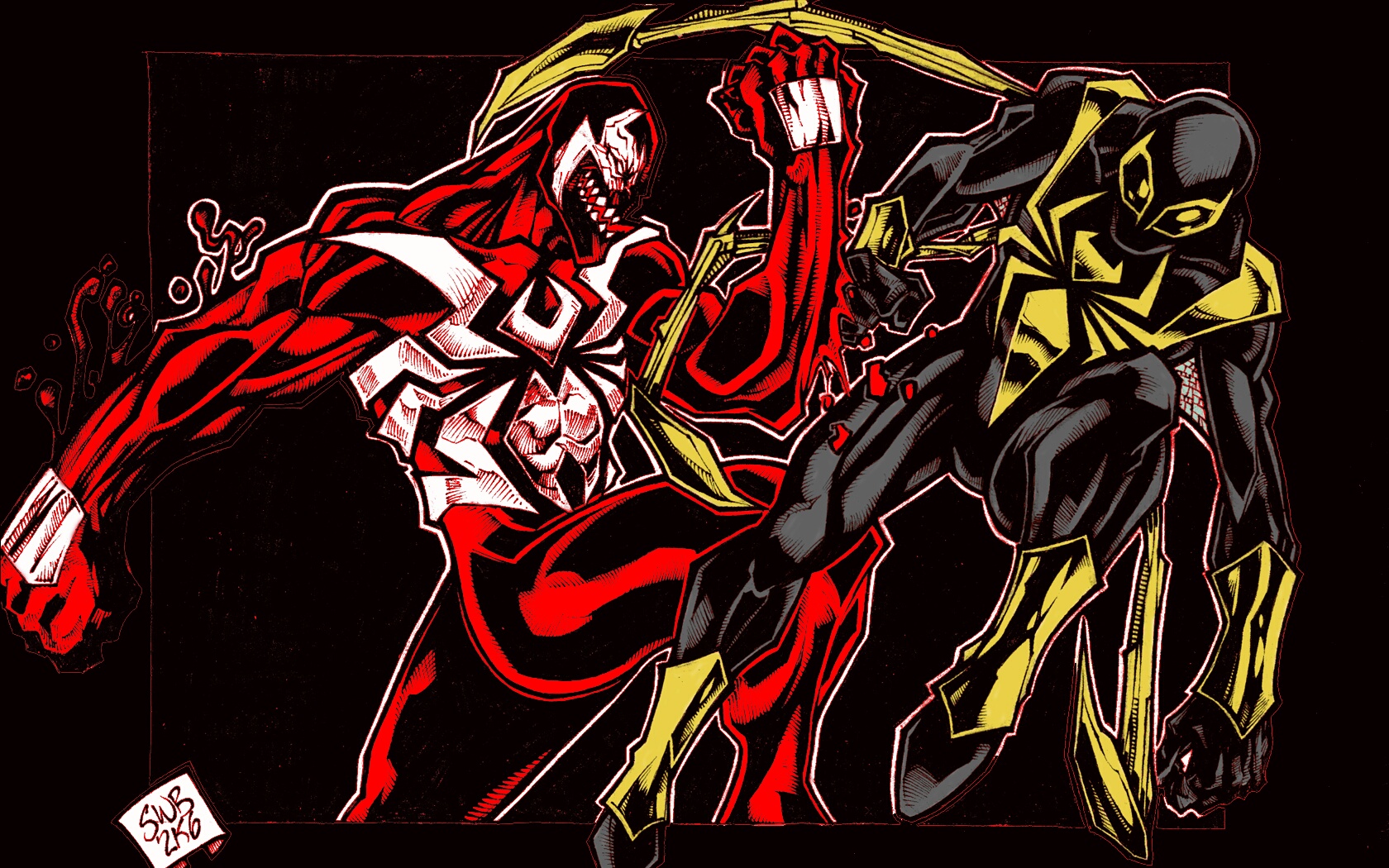 Venom and Spider-Man fighting HD Wallpaper
