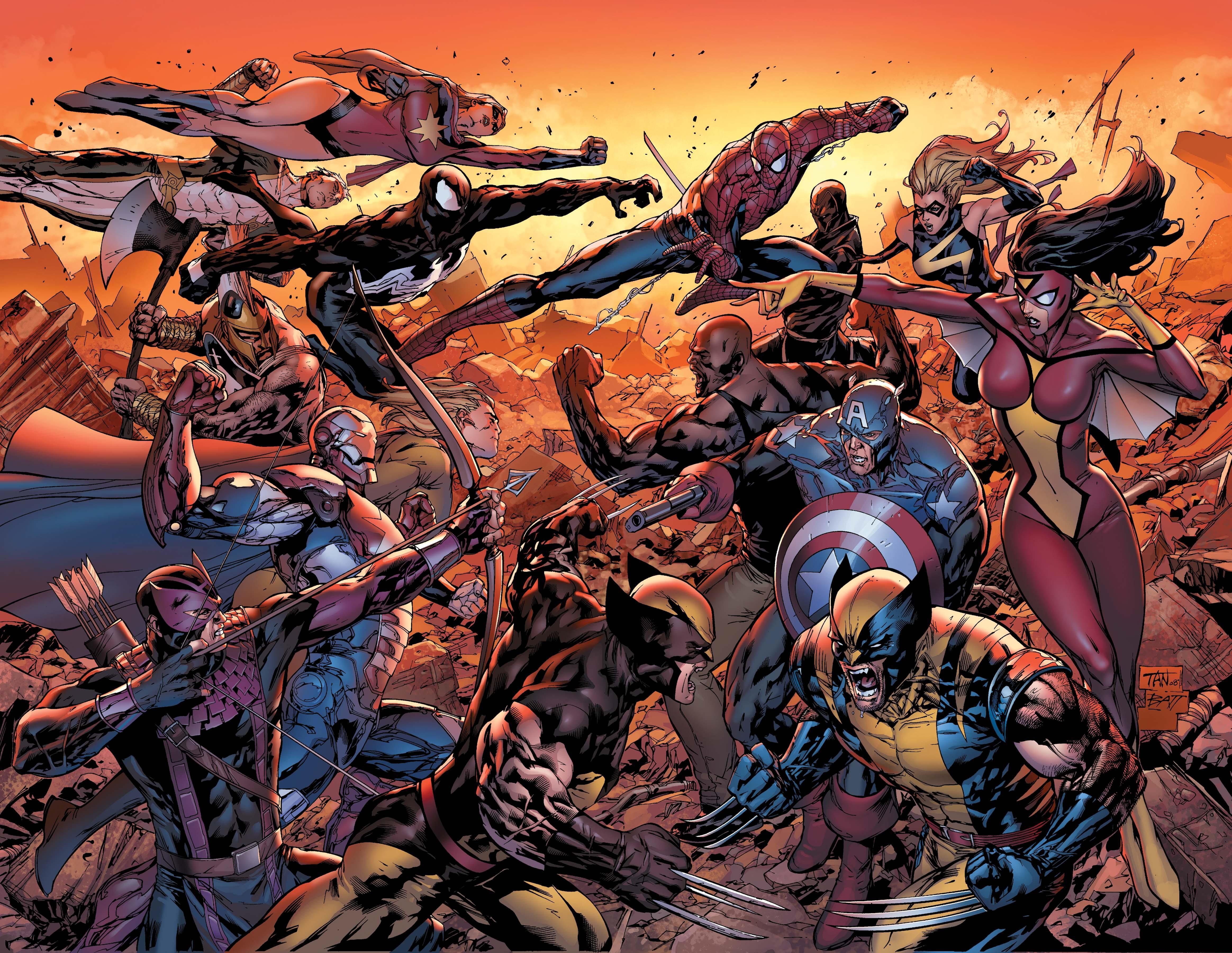 Marvel Comics Superheroes Battle HD Wallpaper