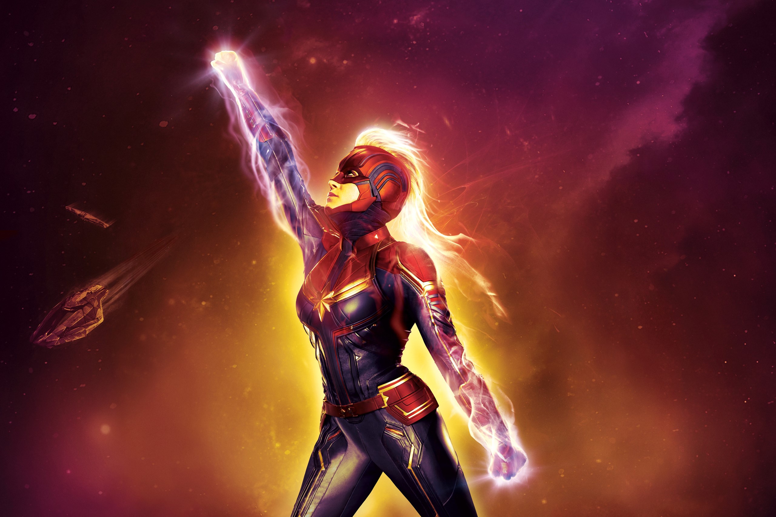 Captain Marvel in Space HD Wallpaper
