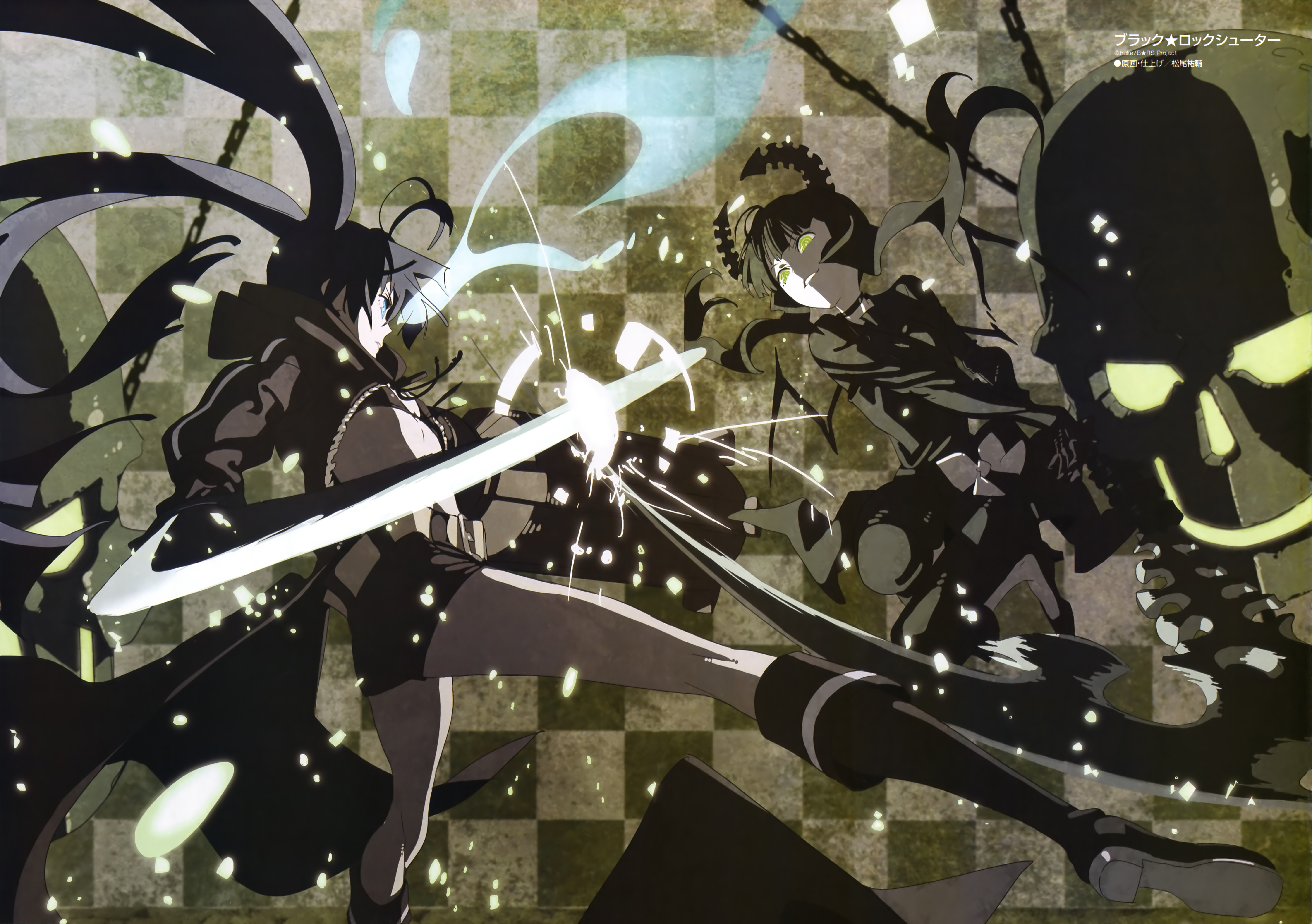 Black Rock Shooter and Dead Master fighting HD Wallpaper
