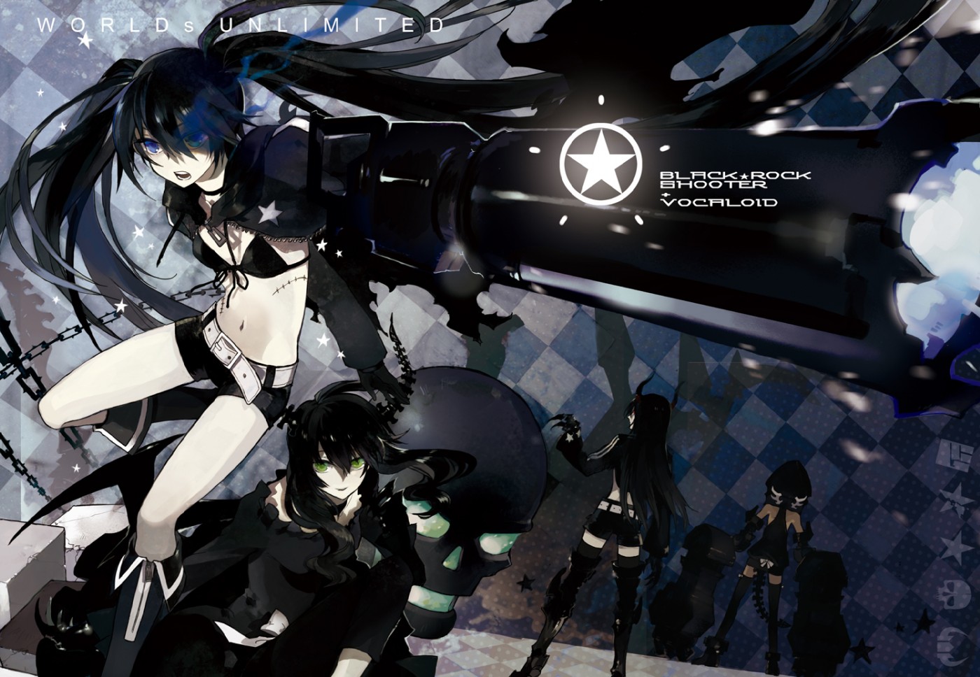 Black Rock Shooter and Dead Master from Vocaloid HD Wallpaper