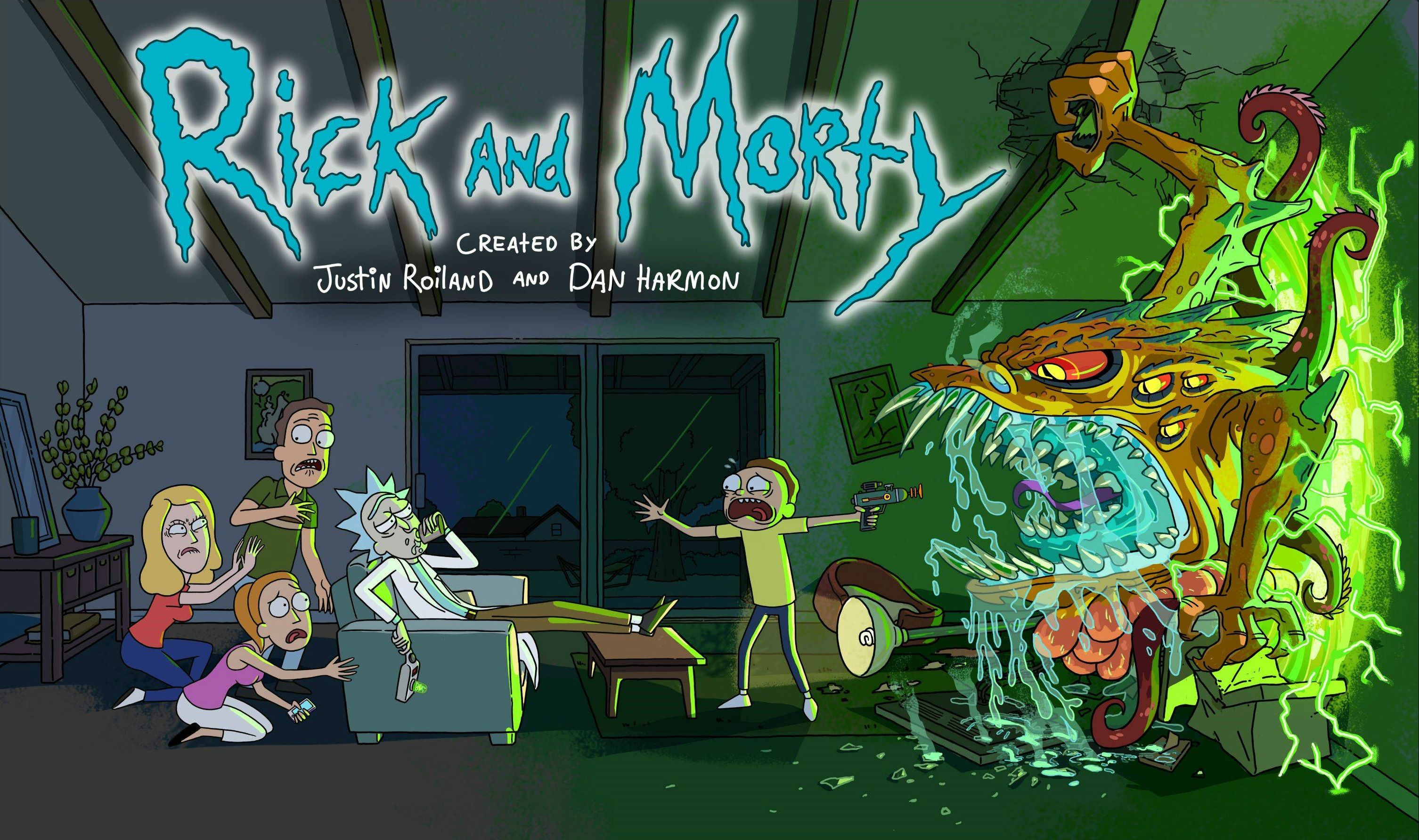 Rick and Morty with monster HD Wallpaper