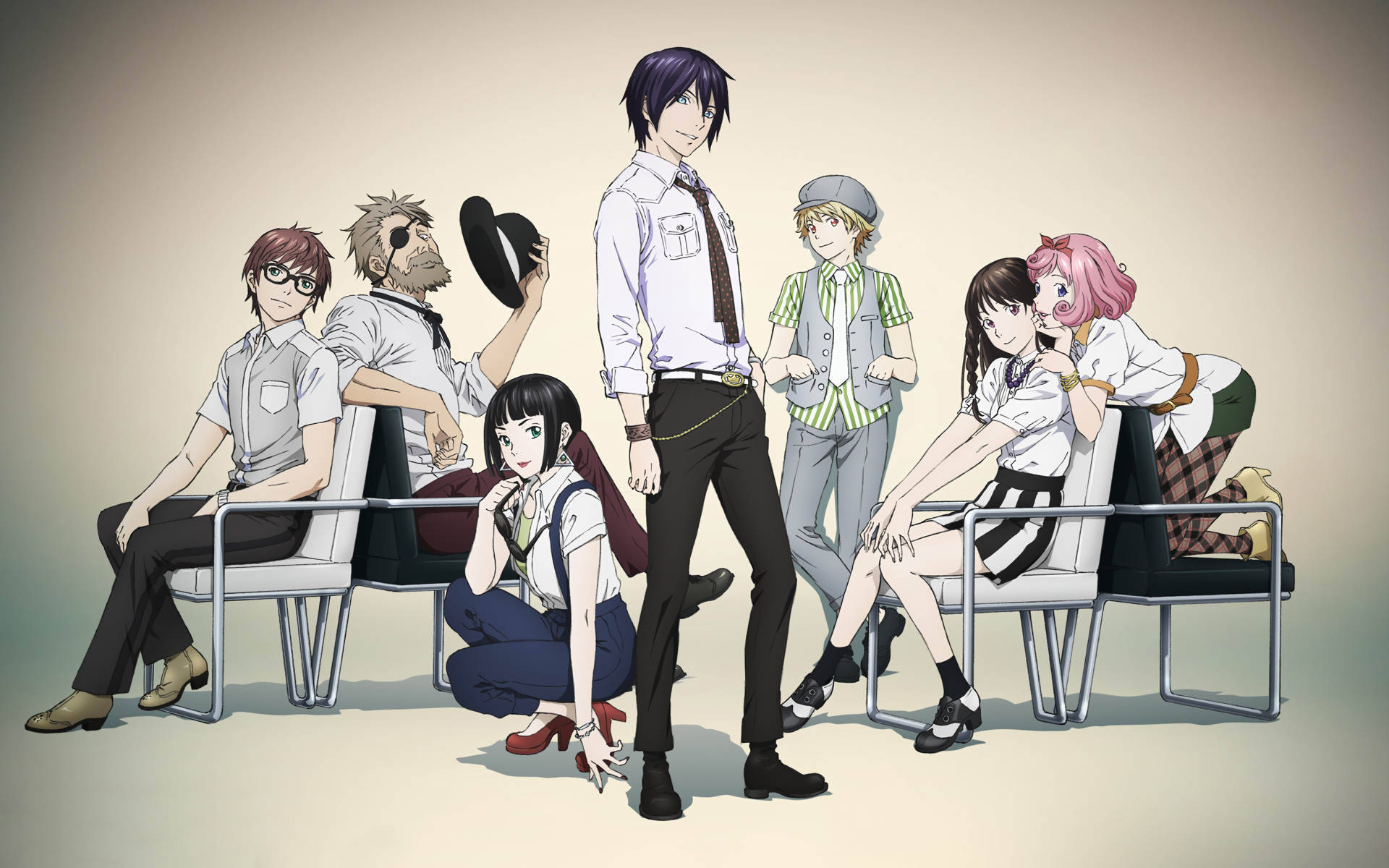 Noragami characters group portrait HD Wallpaper