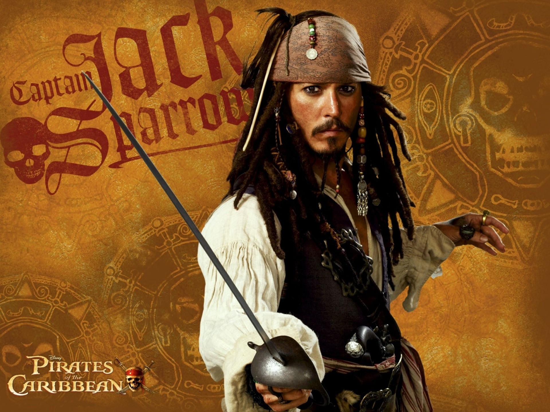 Captain Jack Sparrow from Pirates of the Caribbean HD Wallpaper