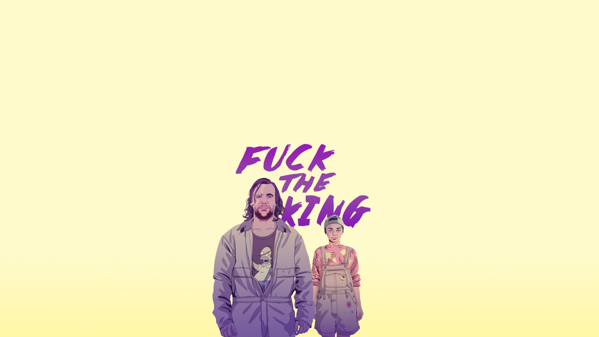 Fuck the King illustration with two characters HD Wallpaper