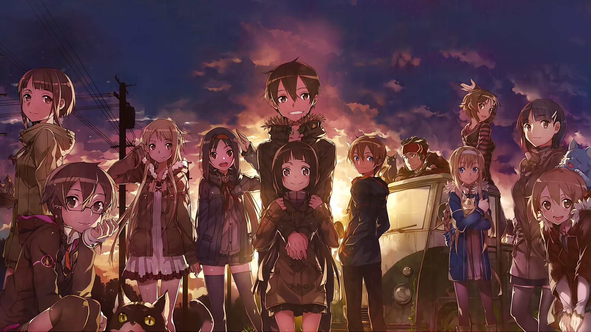 Group of characters from Sword Art Online HD Wallpaper