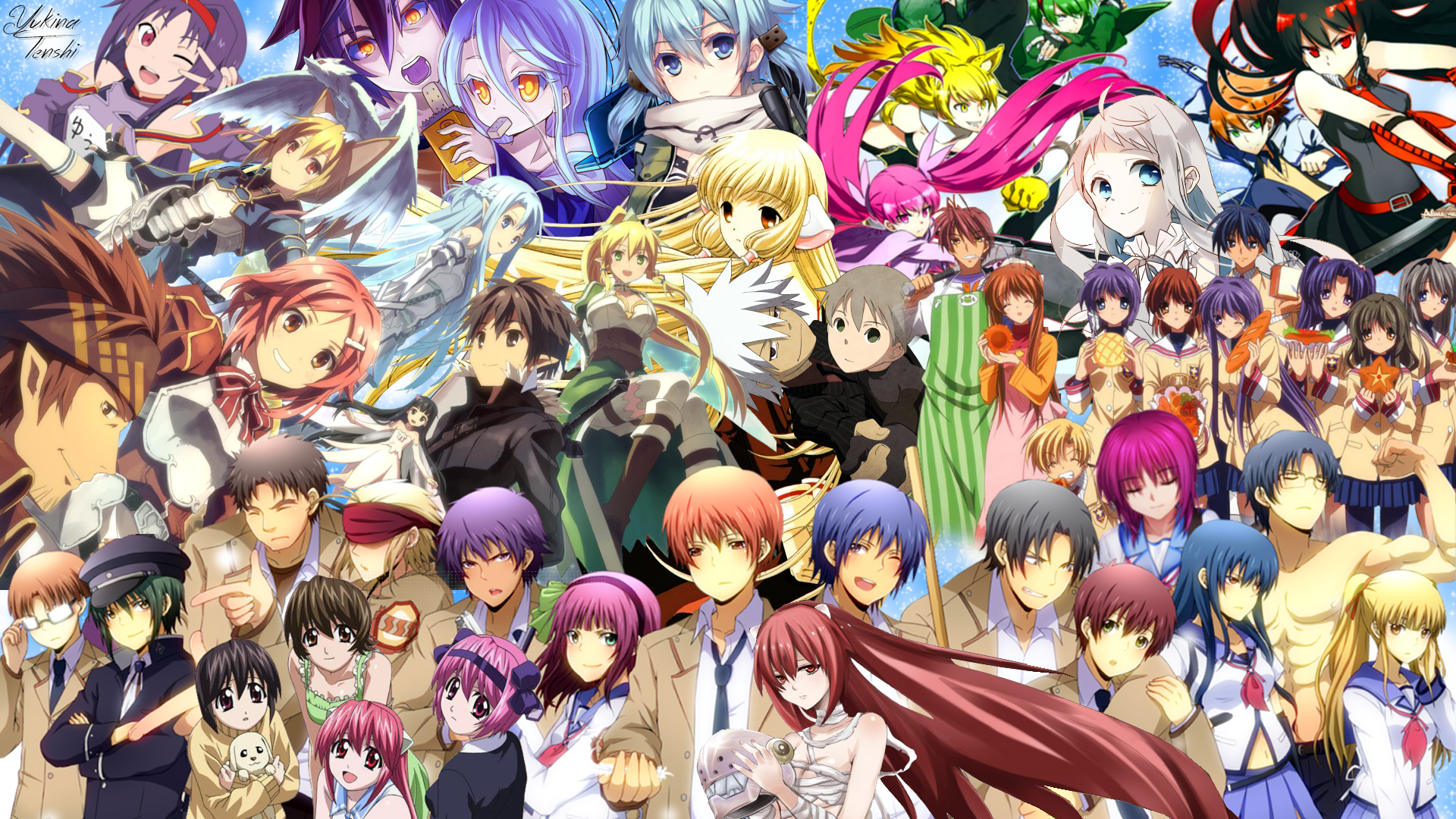 Anime characters collage HD Wallpaper
