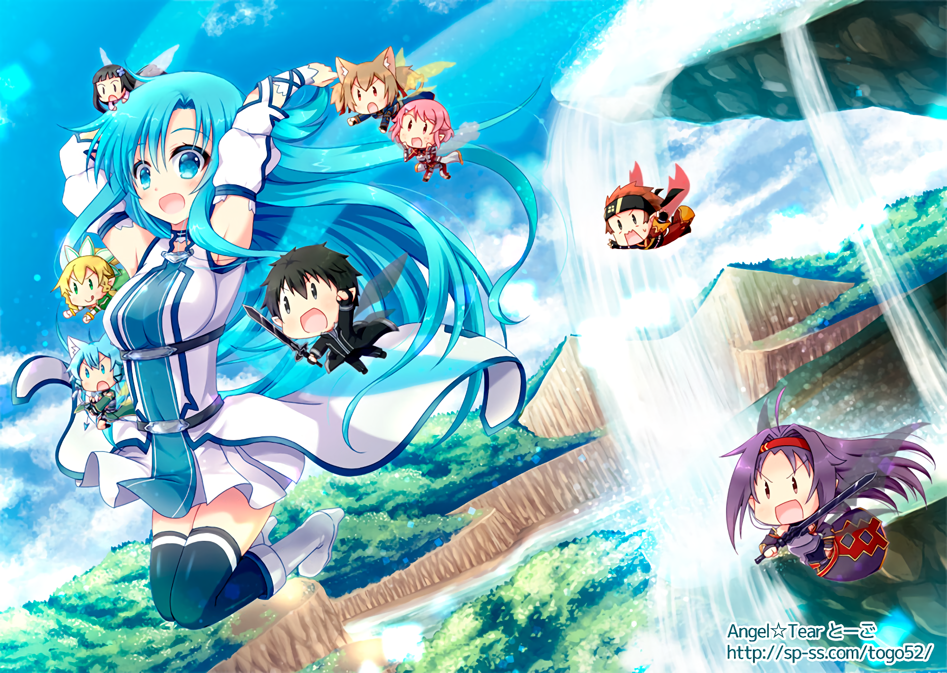 Asada Shino and friends from Sword Art Online HD Wallpaper