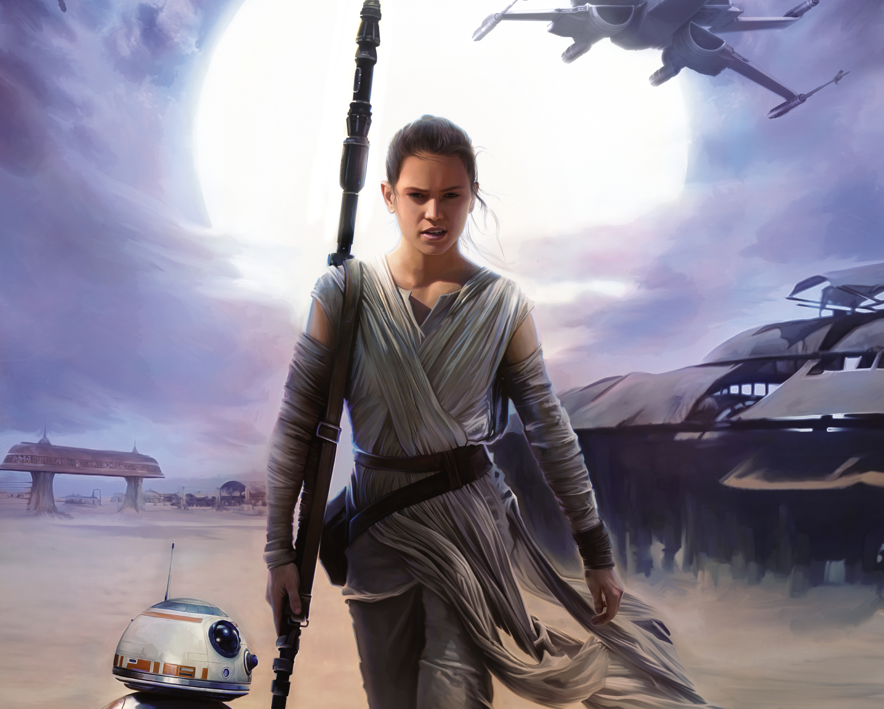 Rey and BB-8 from Star Wars HD Wallpaper