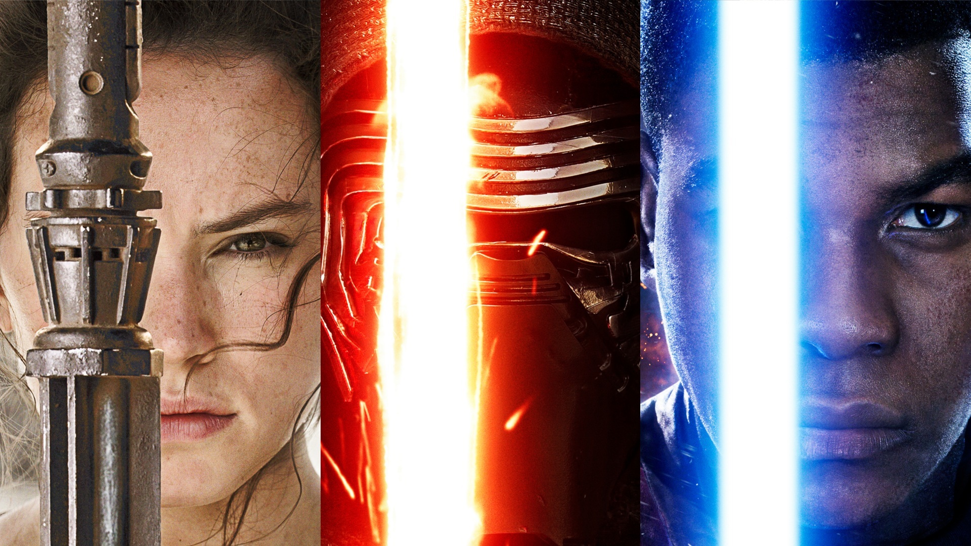 Rey, Kylo Ren, and Finn from Star Wars HD Wallpaper