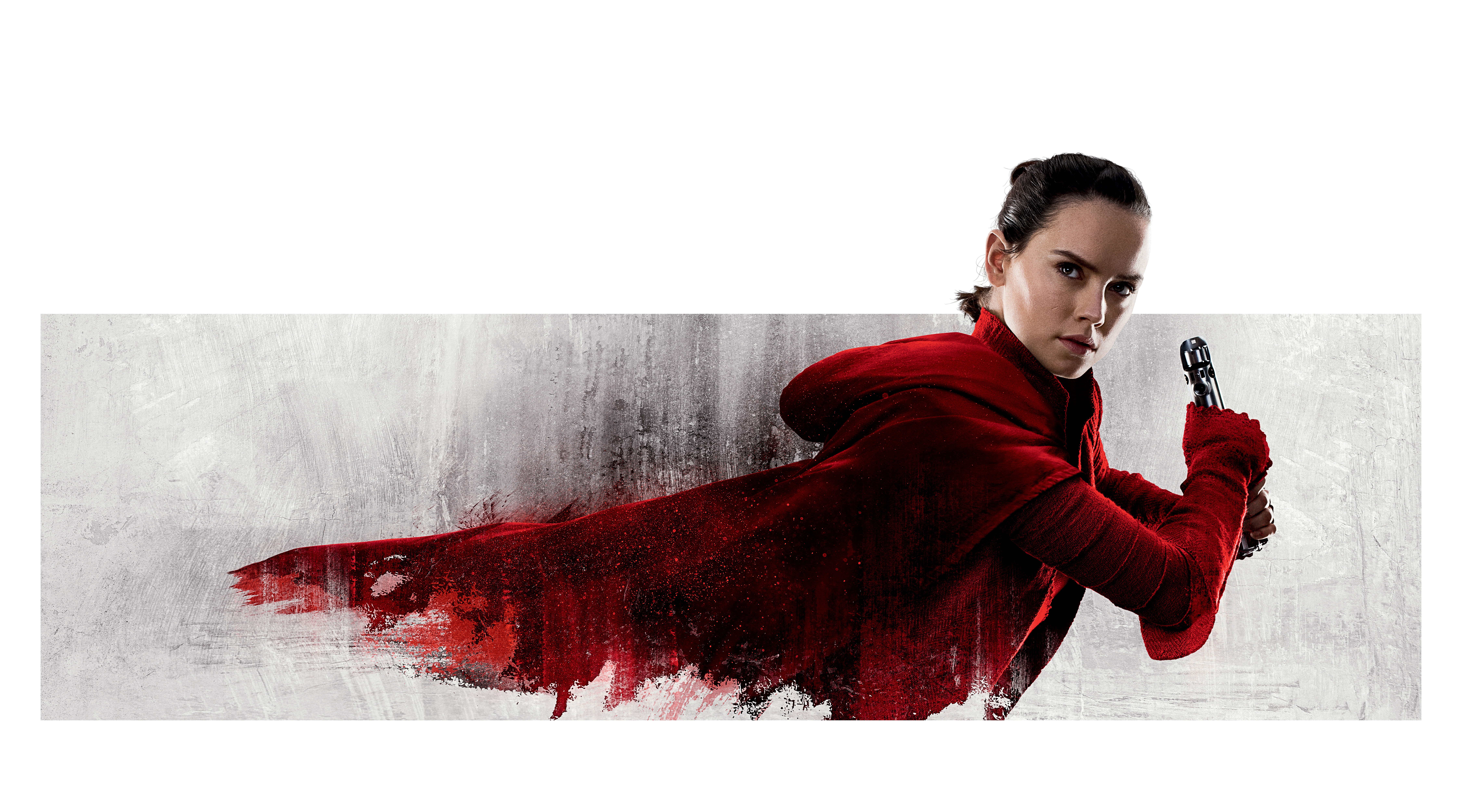 Rey from Star Wars in red cloak HD Wallpaper