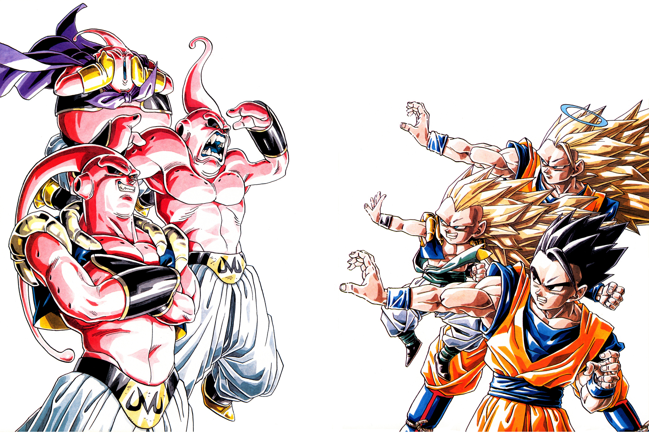 Super Buu and Gotenks vs Gohan and Goku from Dragon Ball HD Wallpaper