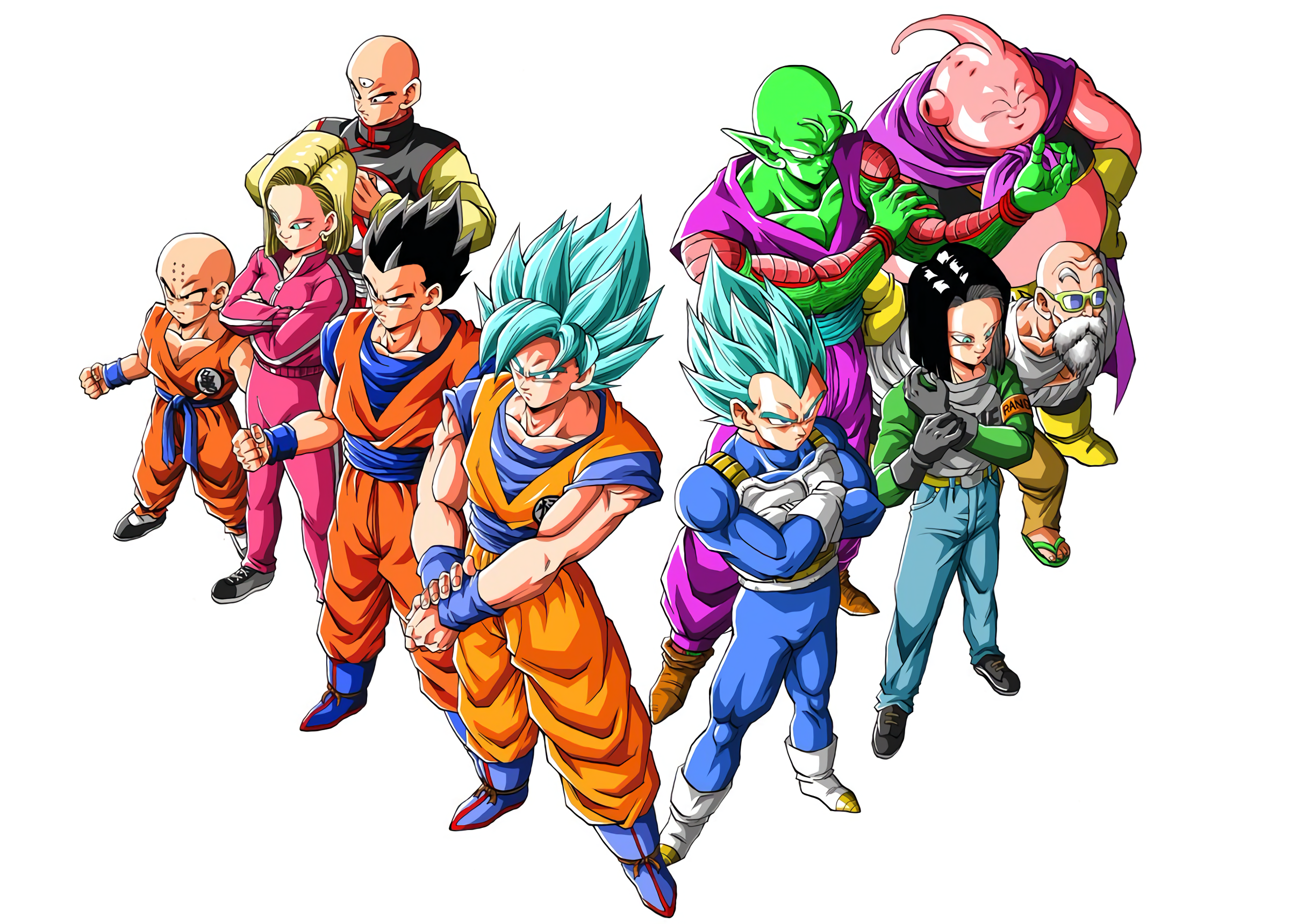 Dragon Ball Z characters group portrait HD Wallpaper