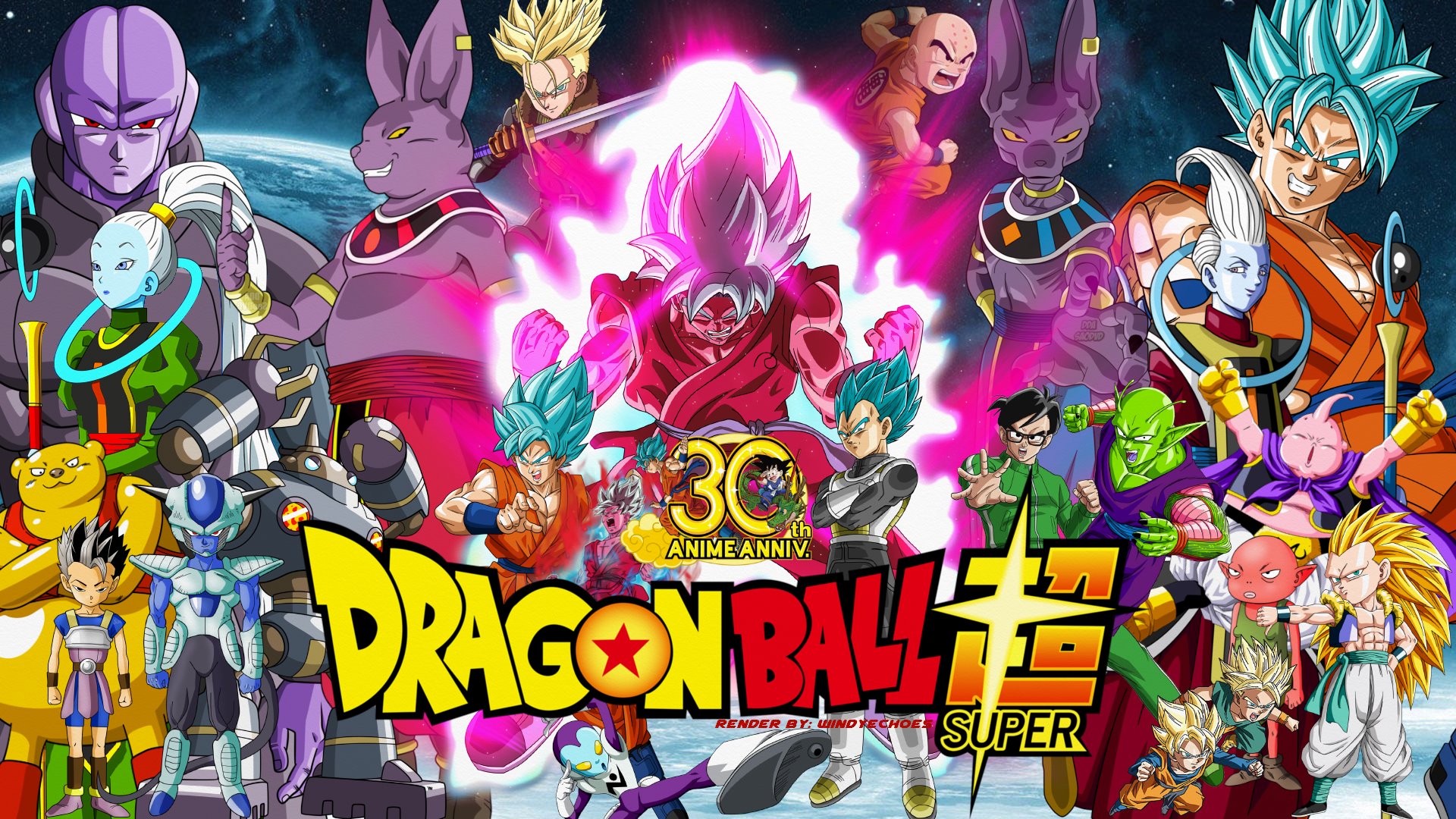 Dragon Ball Super 30th Anime Anniversary Poster HD Wallpaper