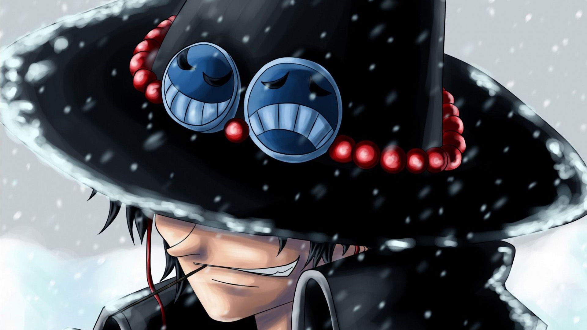 Portgas D. Ace from One Piece in Snow HD Wallpaper