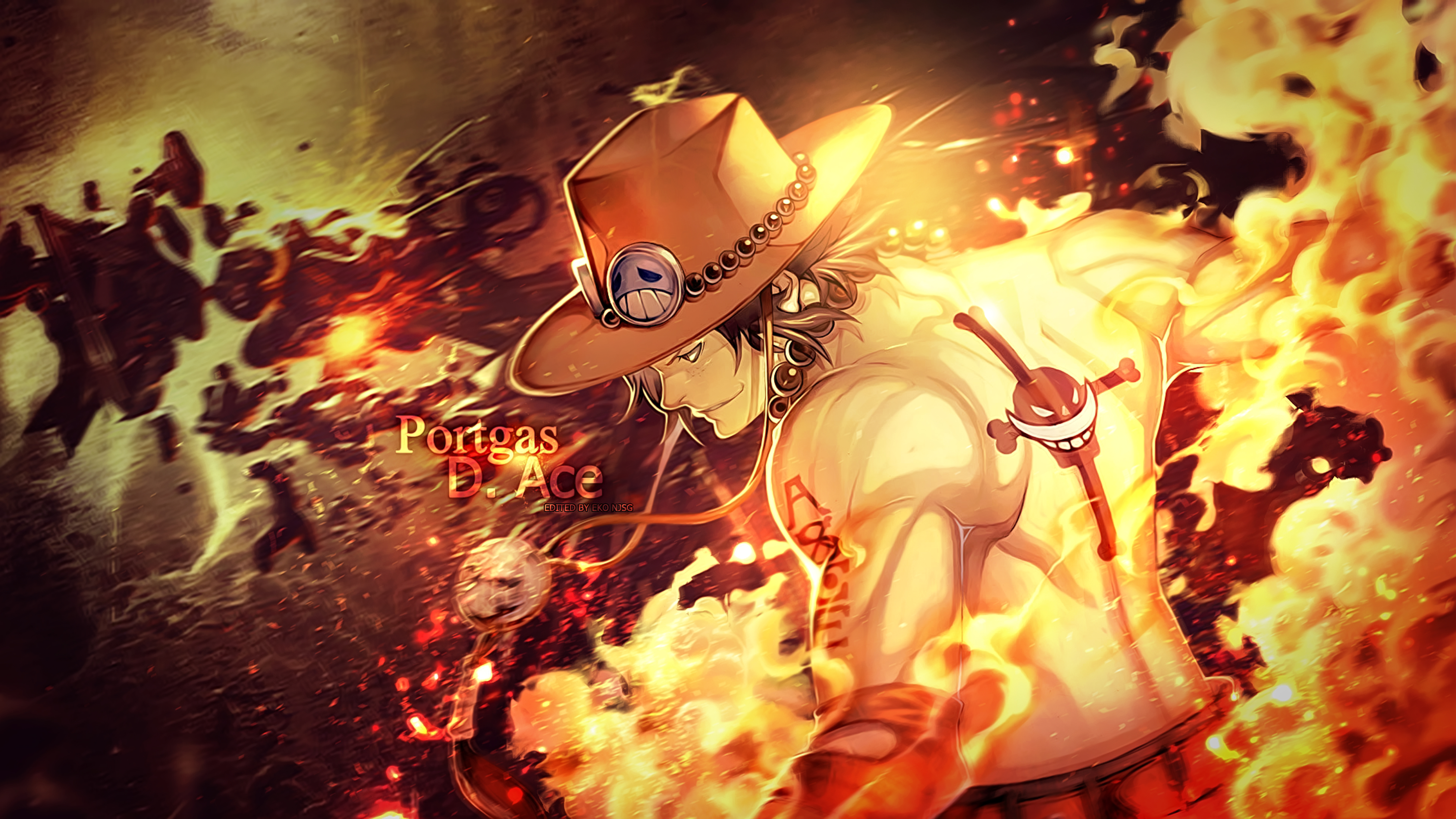 Portgas D. Ace from One Piece surrounded by fire HD Wallpaper