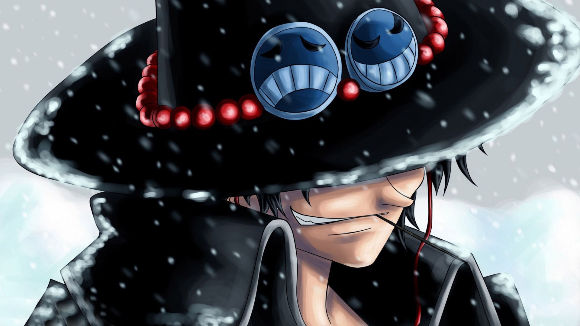 Portgas D. Ace from One Piece in Snow HD Wallpaper
