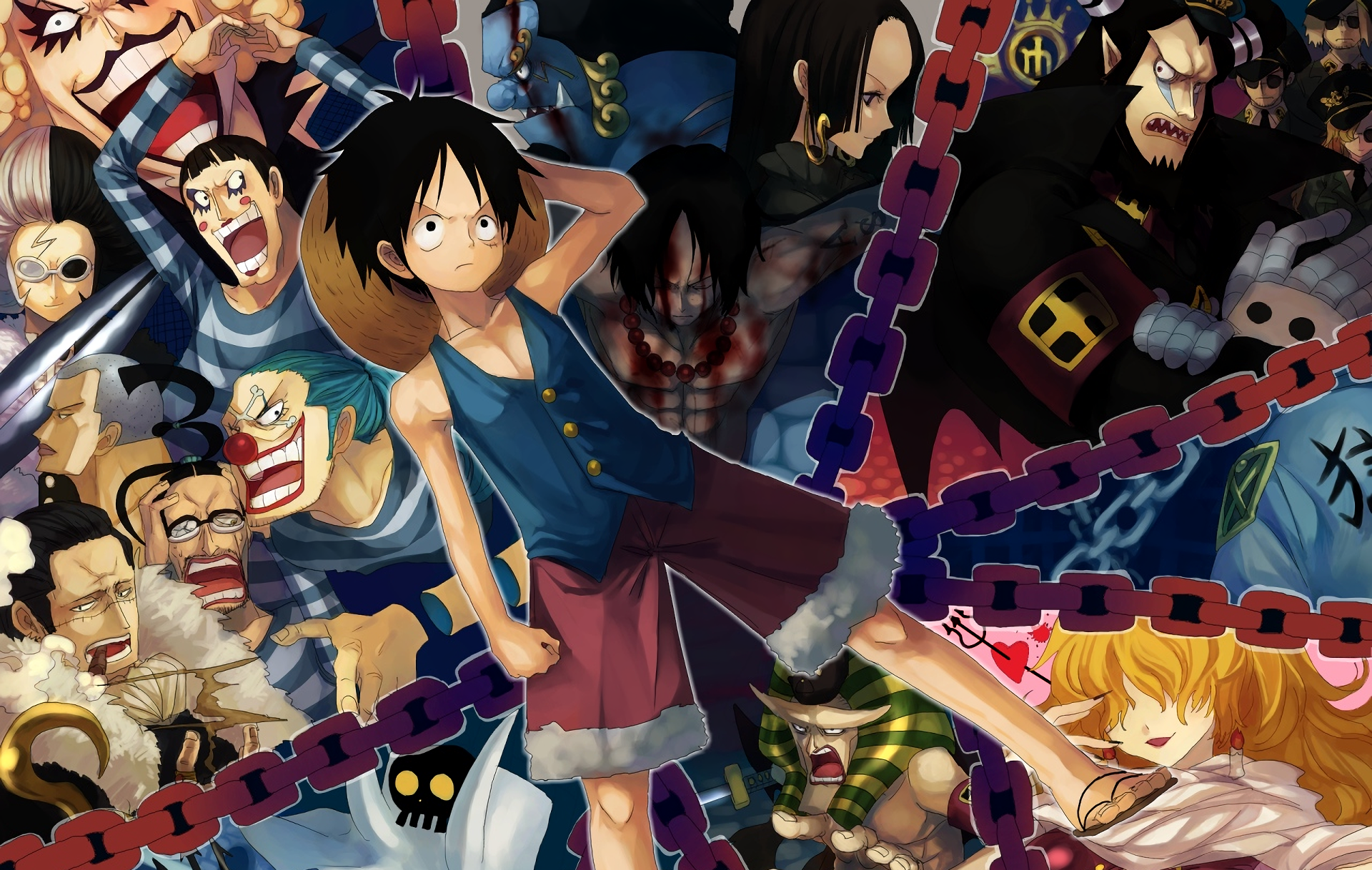 One Piece characters with Portgas D. Ace HD Wallpaper