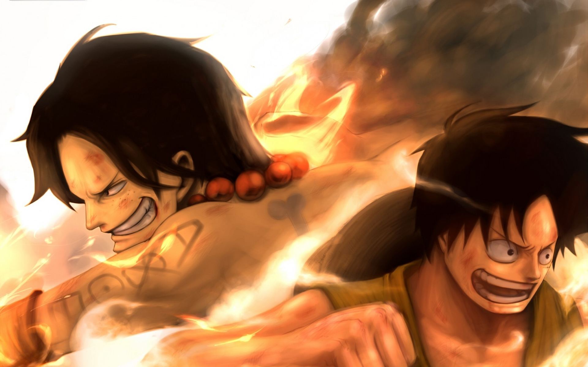 Portgas D. Ace and Monkey D. Luffy from One Piece HD Wallpaper