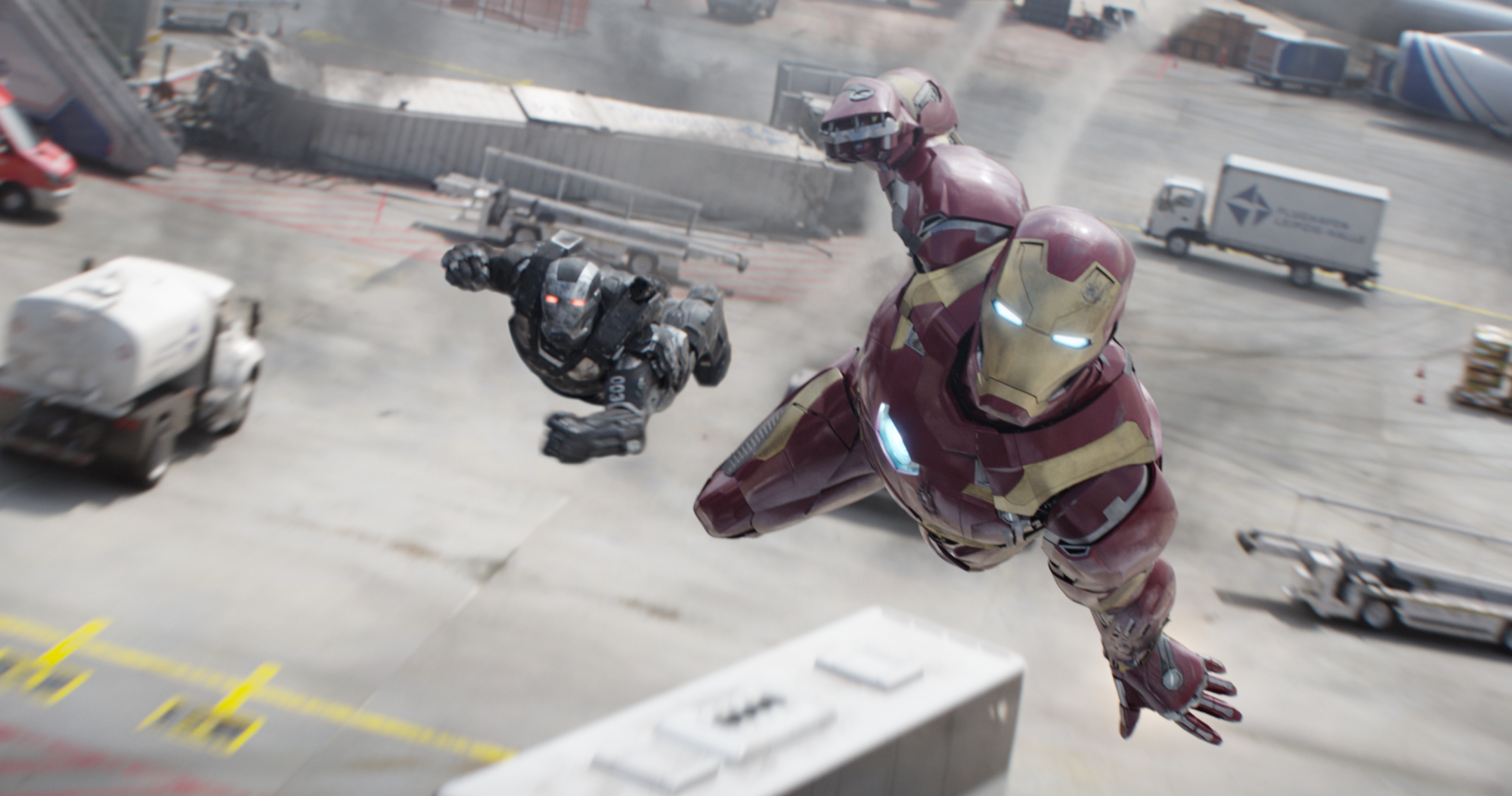 Iron Man and War Machine in flight HD Wallpaper