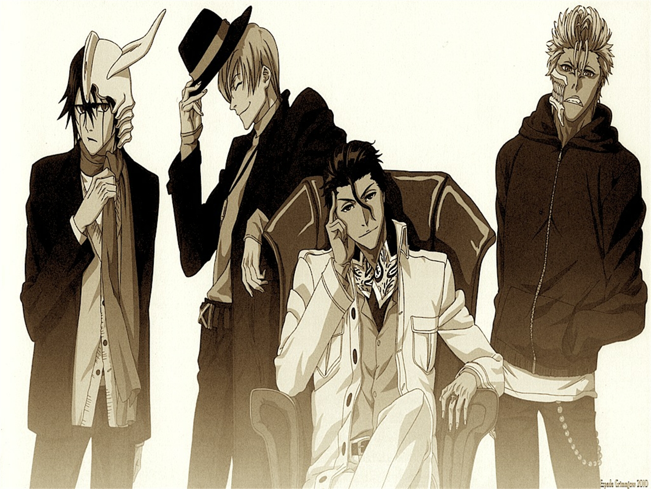Four men from Bleach HD Wallpaper