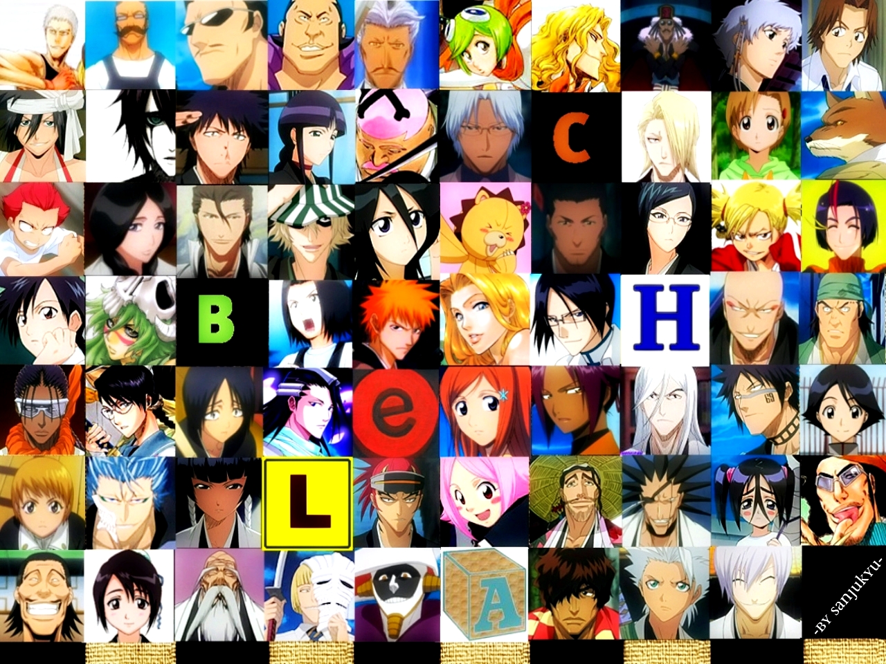 Bleach characters collage HD Wallpaper