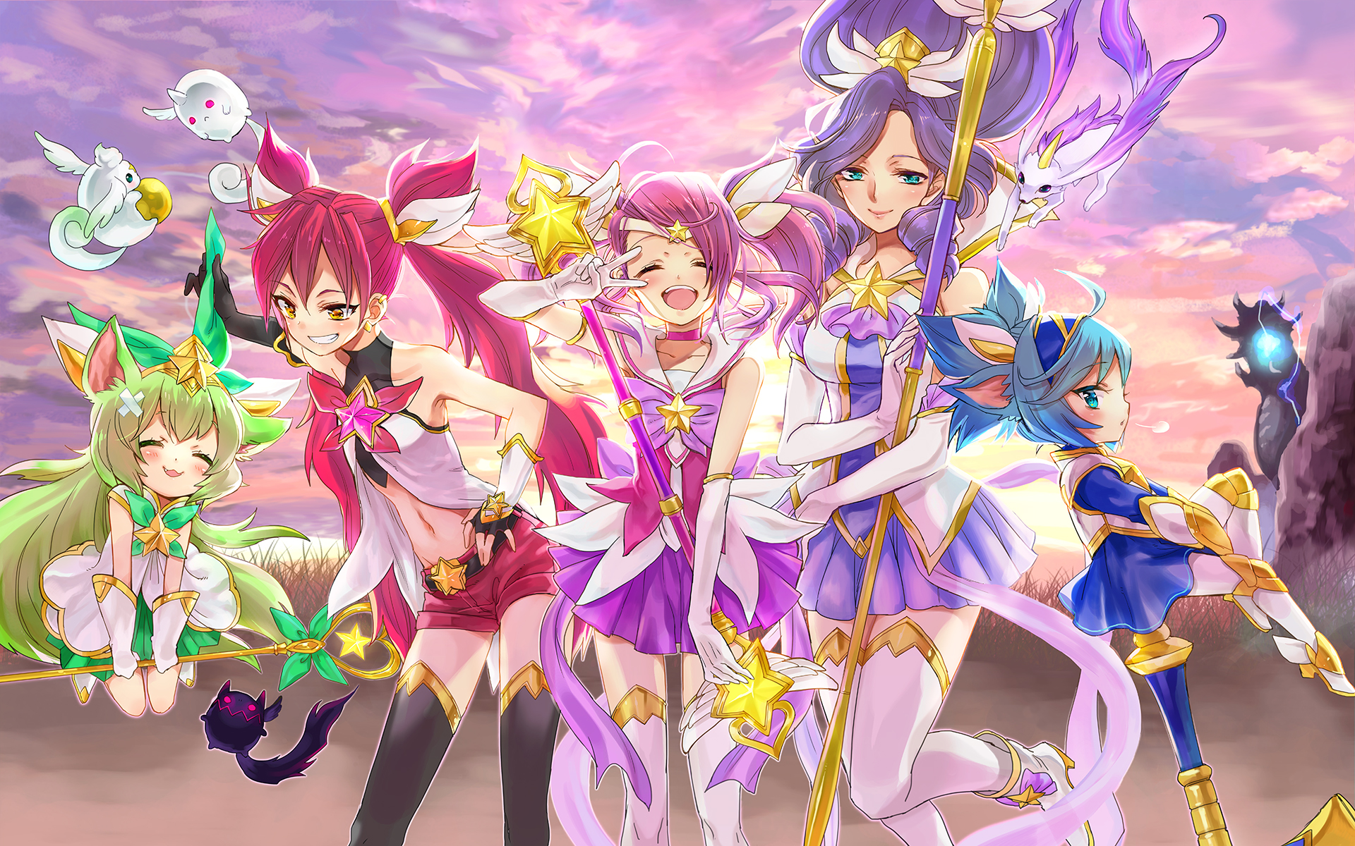 Star Guardian Jinx and friends from League of Legends HD Wallpaper