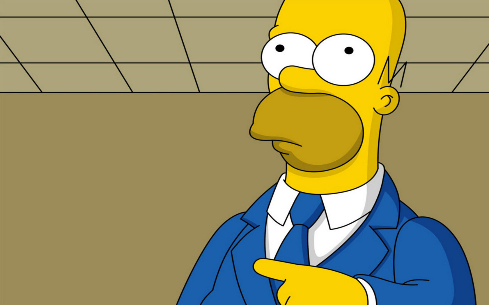 Homer Simpson in a blue suit HD Wallpaper