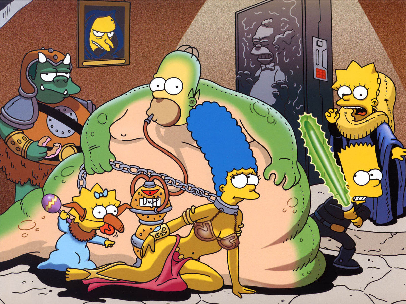 The Simpsons characters in Star Wars parody HD Wallpaper