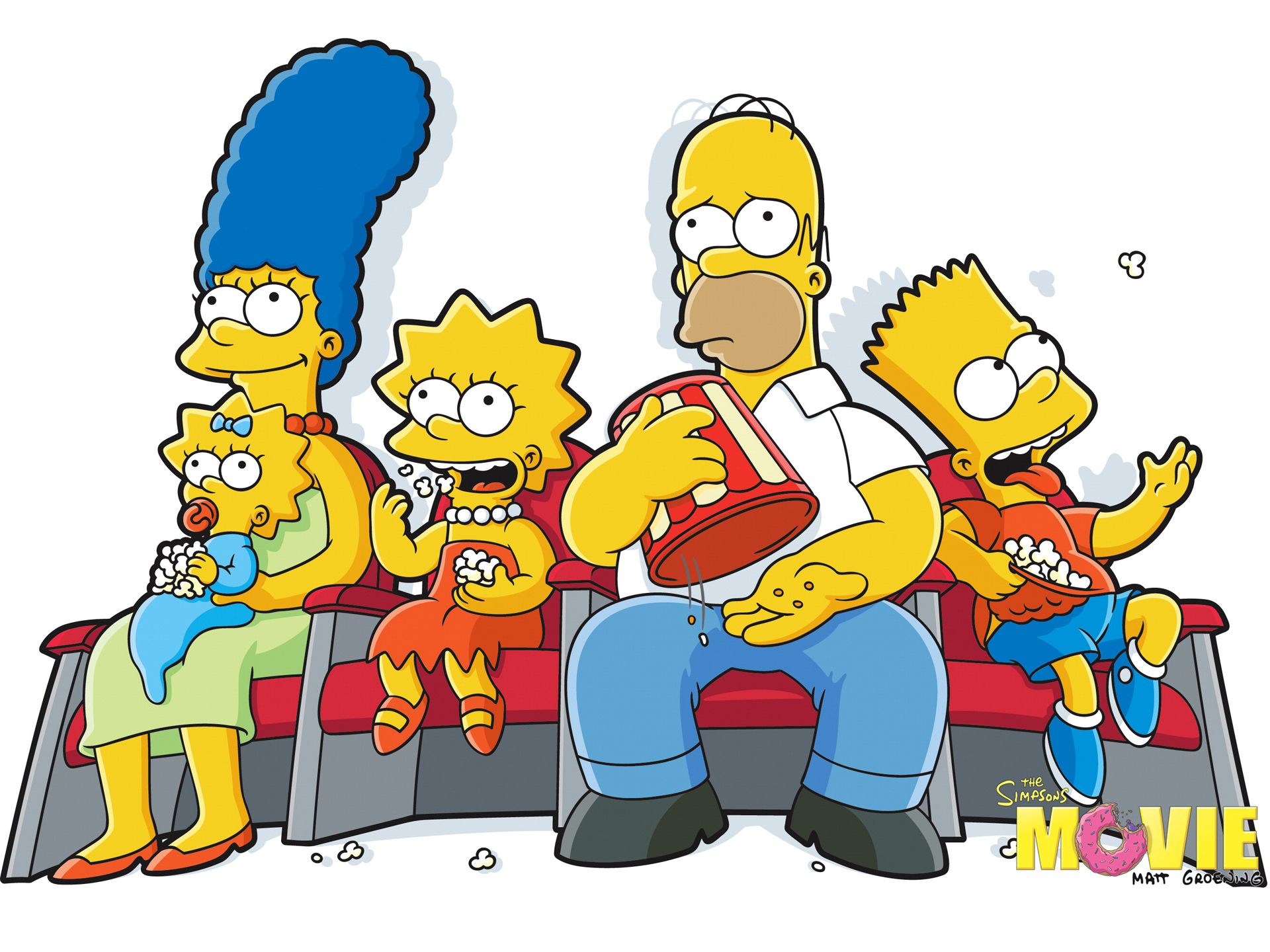 The Simpsons Movie poster with the Simpson family HD Wallpaper