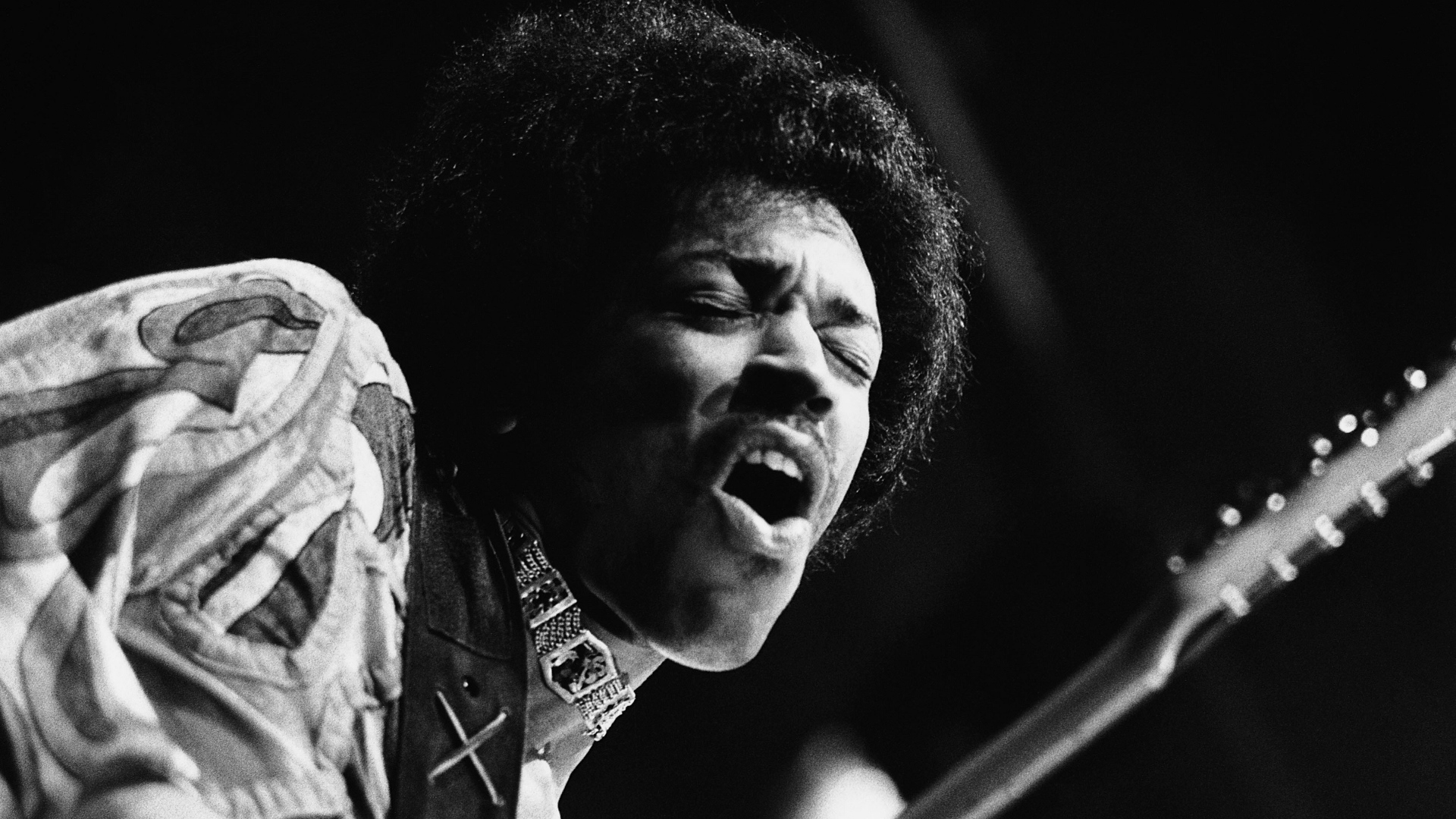 Jimi Hendrix performing live HD Wallpaper