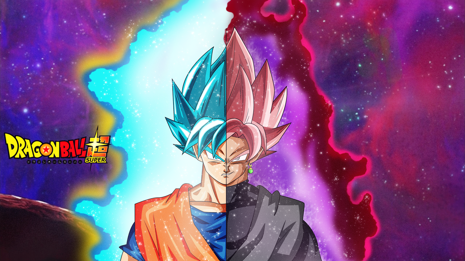 Goku Super Saiyan Blue and Goku Black from Dragon Ball Super HD Wallpaper