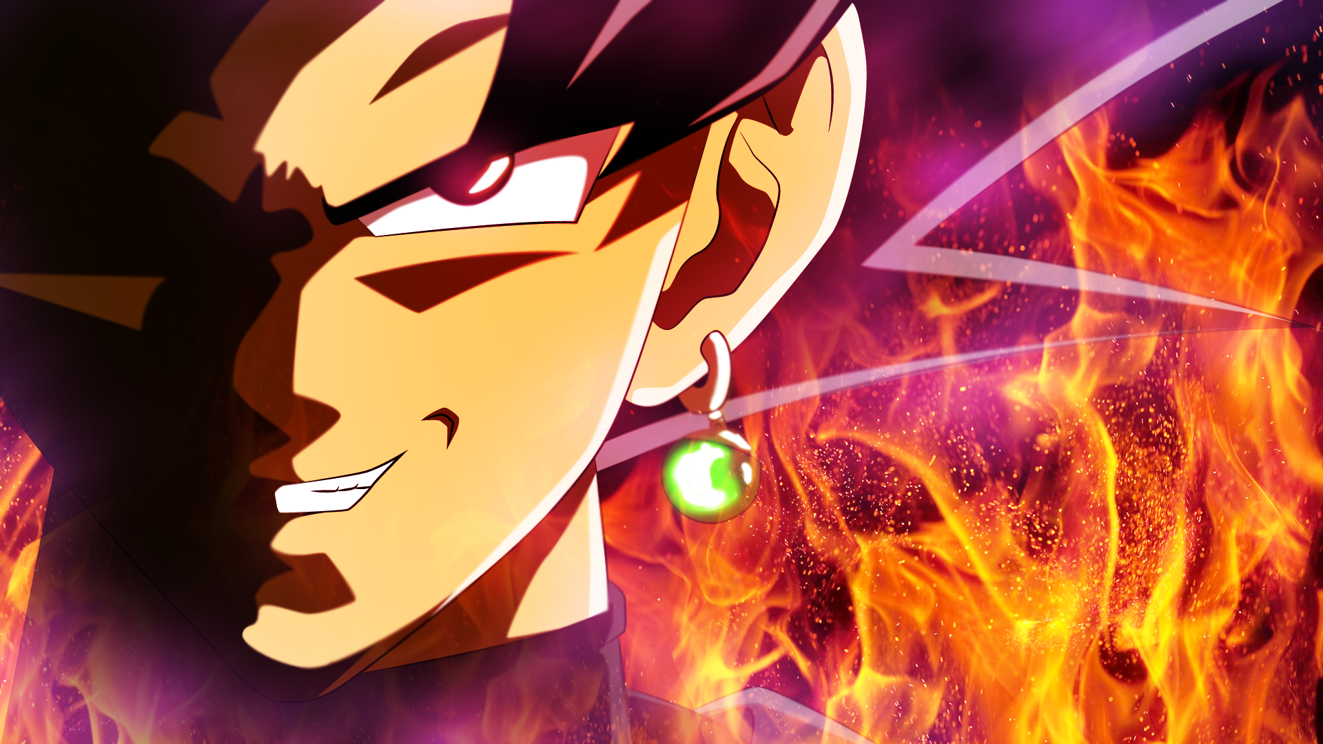 Goku Black from Dragon Ball with fire background HD Wallpaper